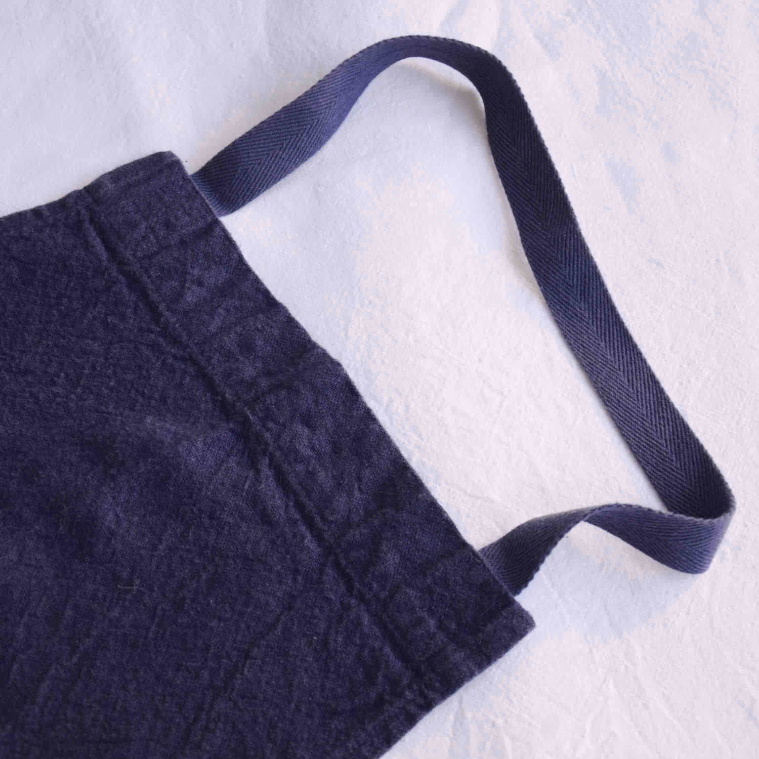 エプロン リネンエプロン フランス製 パープル ブルー