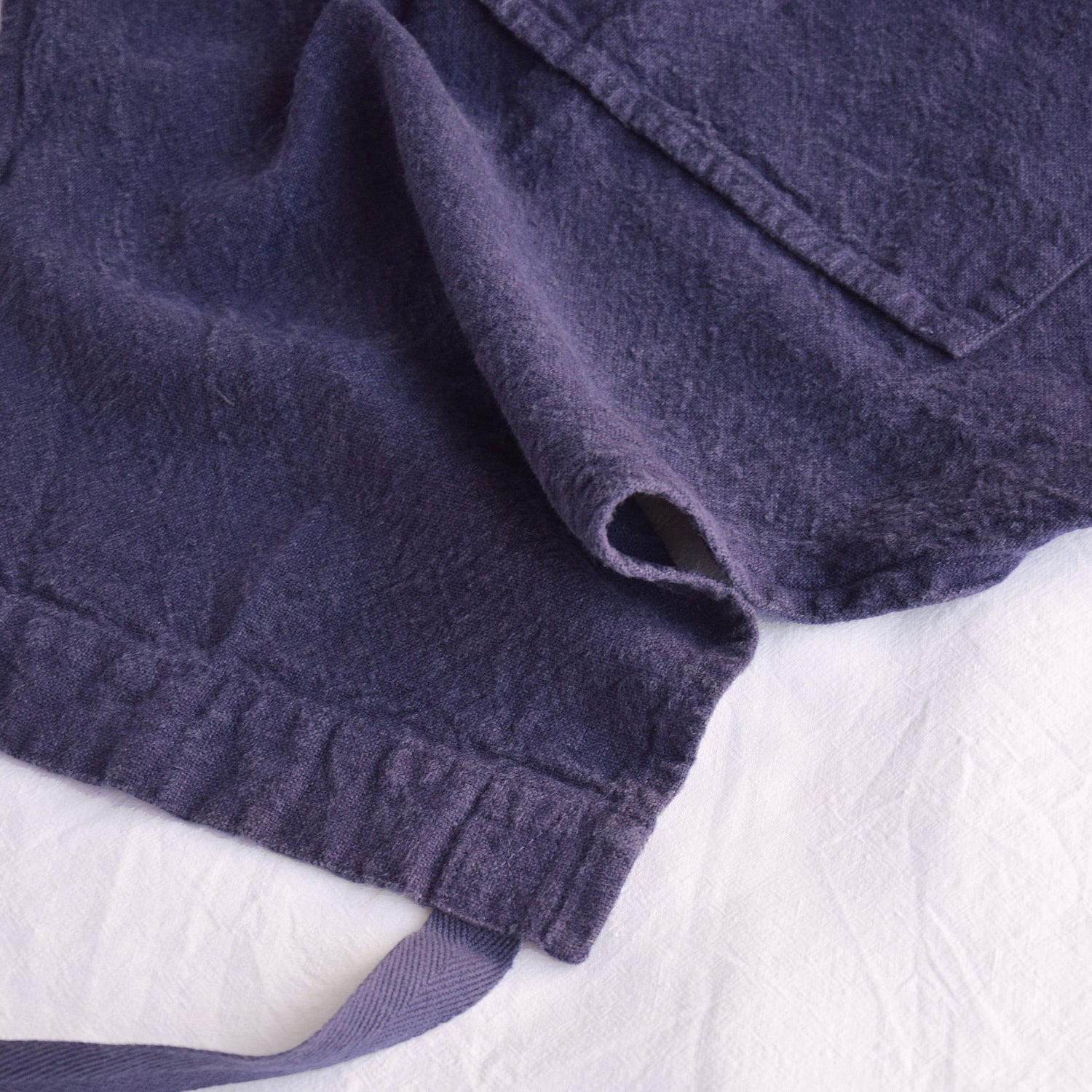 エプロン リネンエプロン フランス製 パープル ブルー