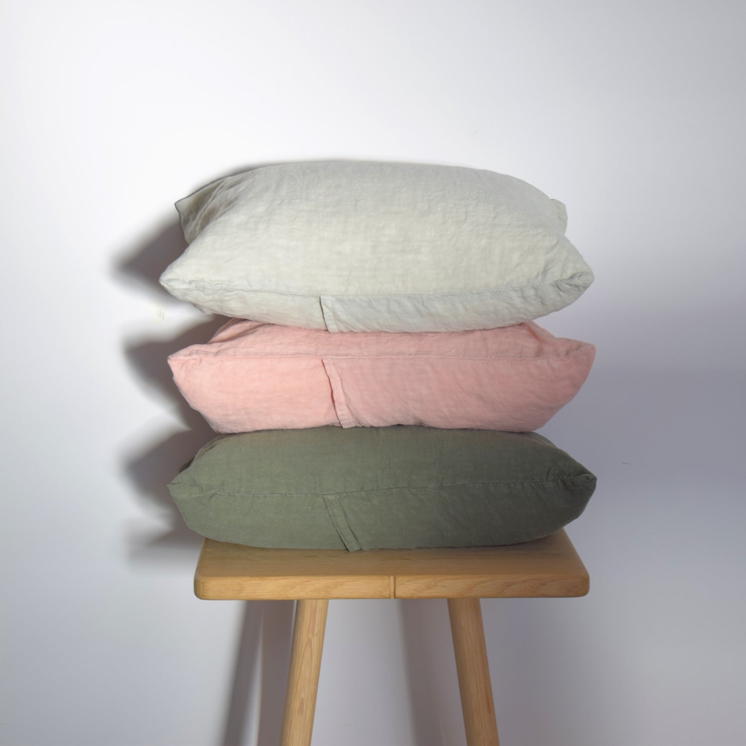 クッションカバー フランス製 フレンチリネン リネン 麻 カーキ 緑色 グリーン ミニクッション