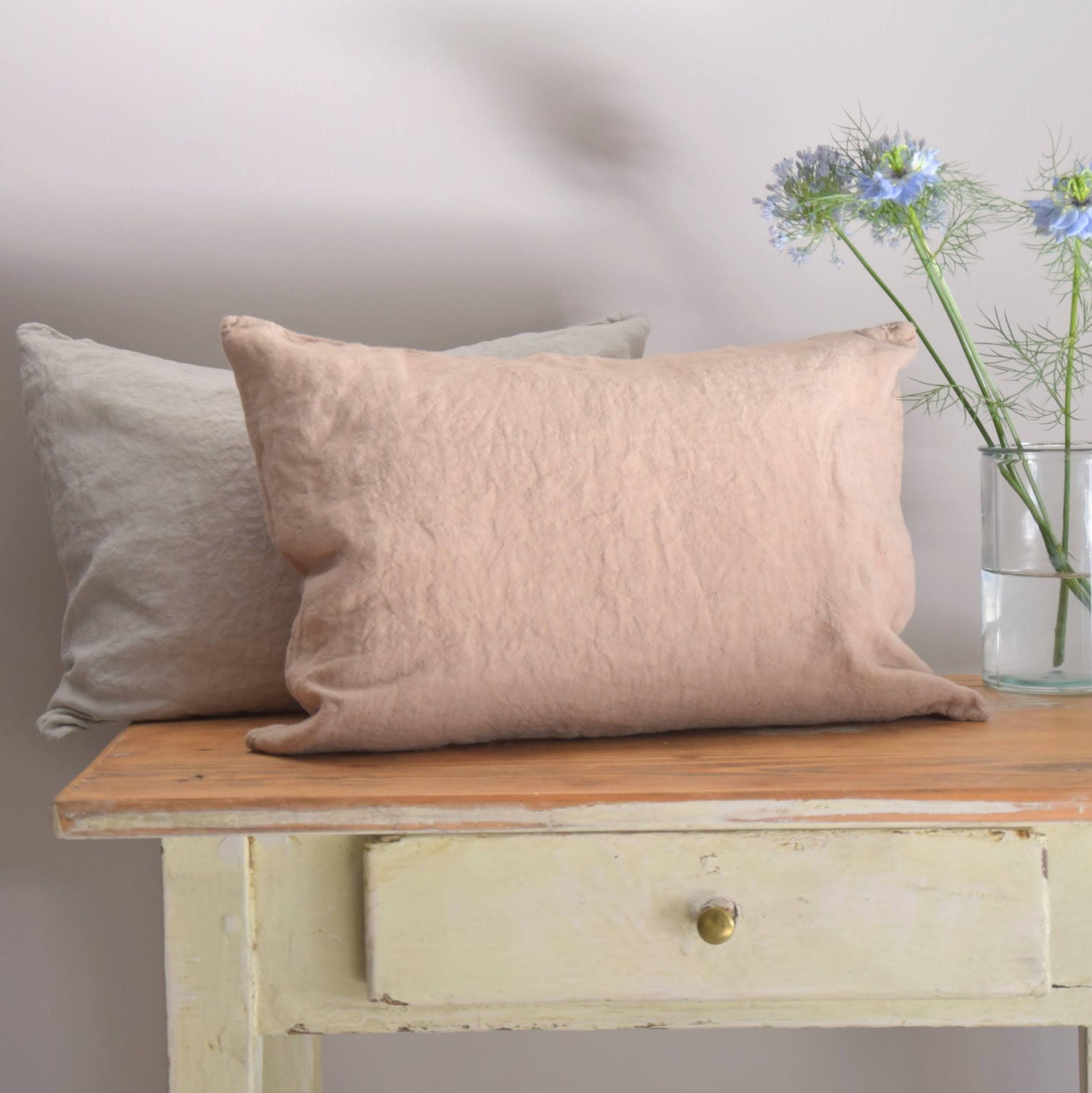 クッションカバー フランス製 フレンチリネン リネン 麻 ベージュ ミニクッション