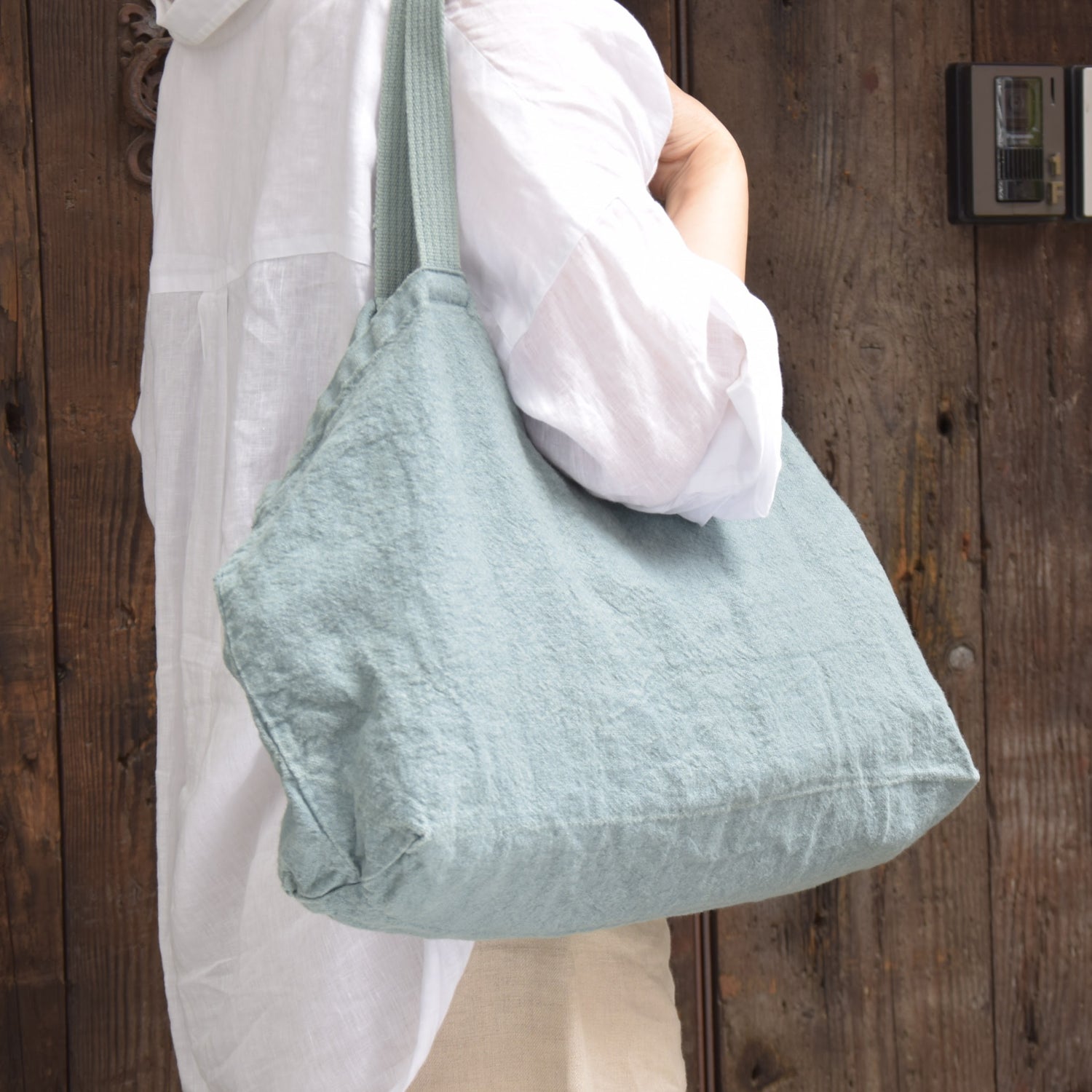 トートバッグ リネンバッグ フランス製 フレンチリネン CHARVET EDITIONS シャルべエディション グレーグリーン 青銅色 緑色