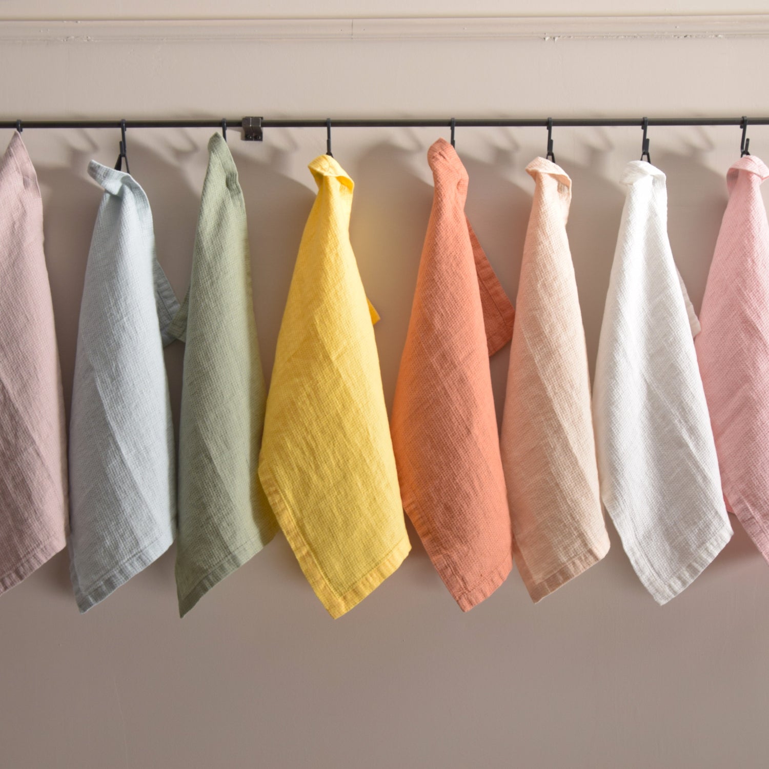 ハンドタオル タオル 麻 リネン フレンチリネン フランス製 ワッフル生地 ハニコム織