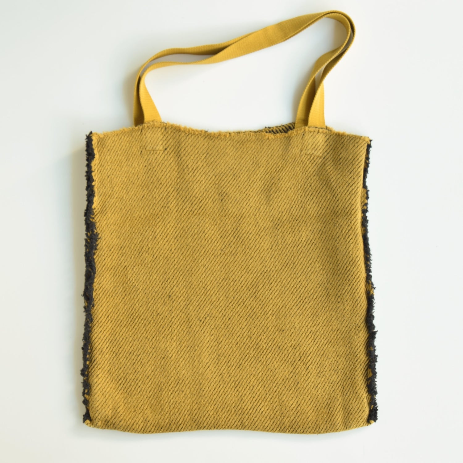 リネンバッグ トートバッグ フランス製 フレンチリネン 真鍮色 黄土色 リバーシブル