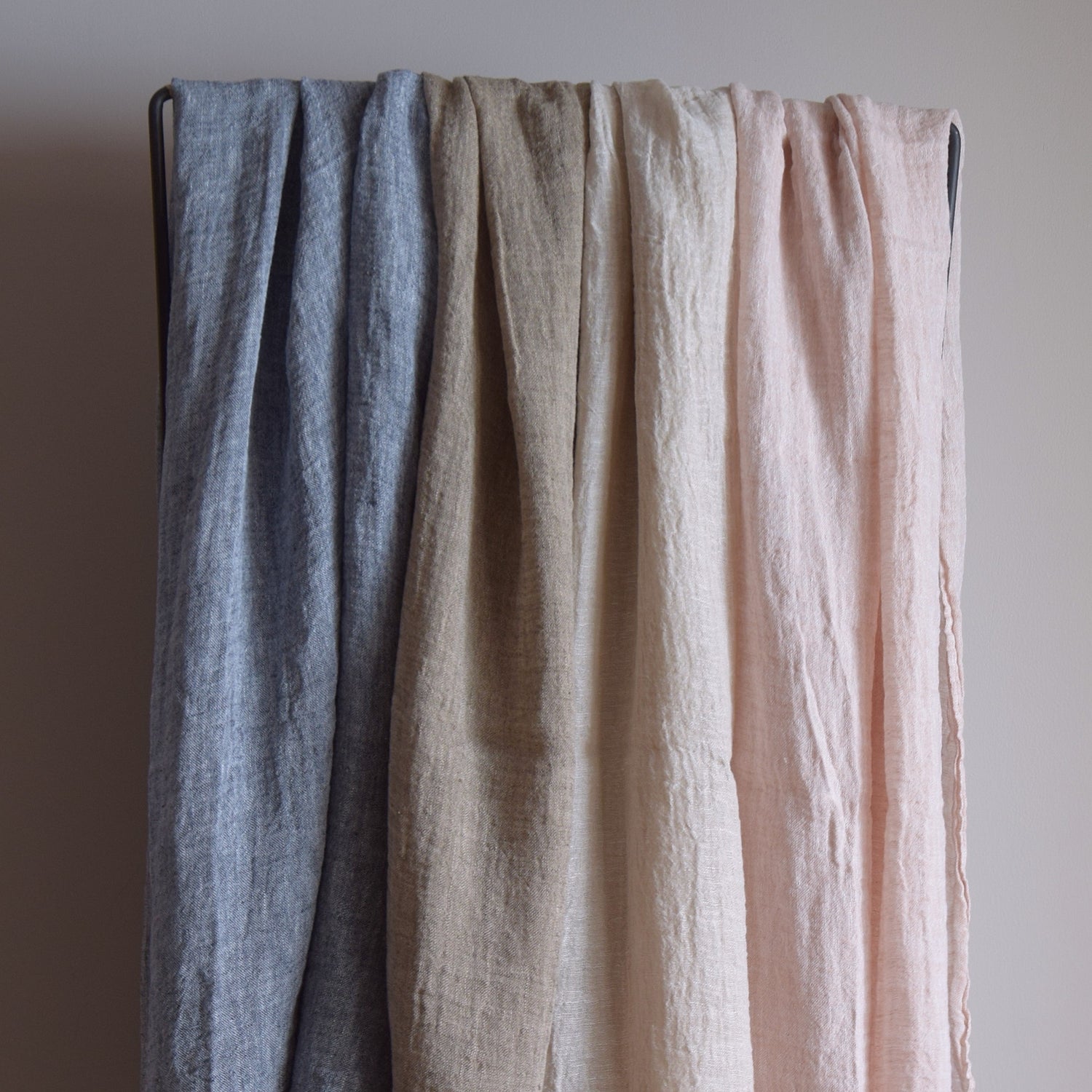 ストールLサイズ 2色糸 INDIGO ECRU