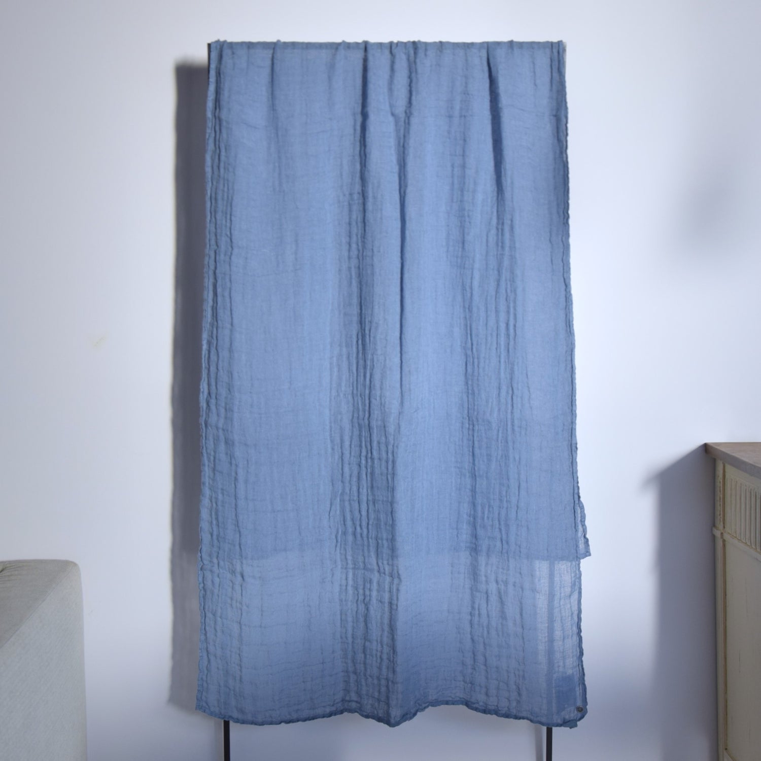 ストール マフラー フレンチリネン ハーモニーブルー リネン ブルー