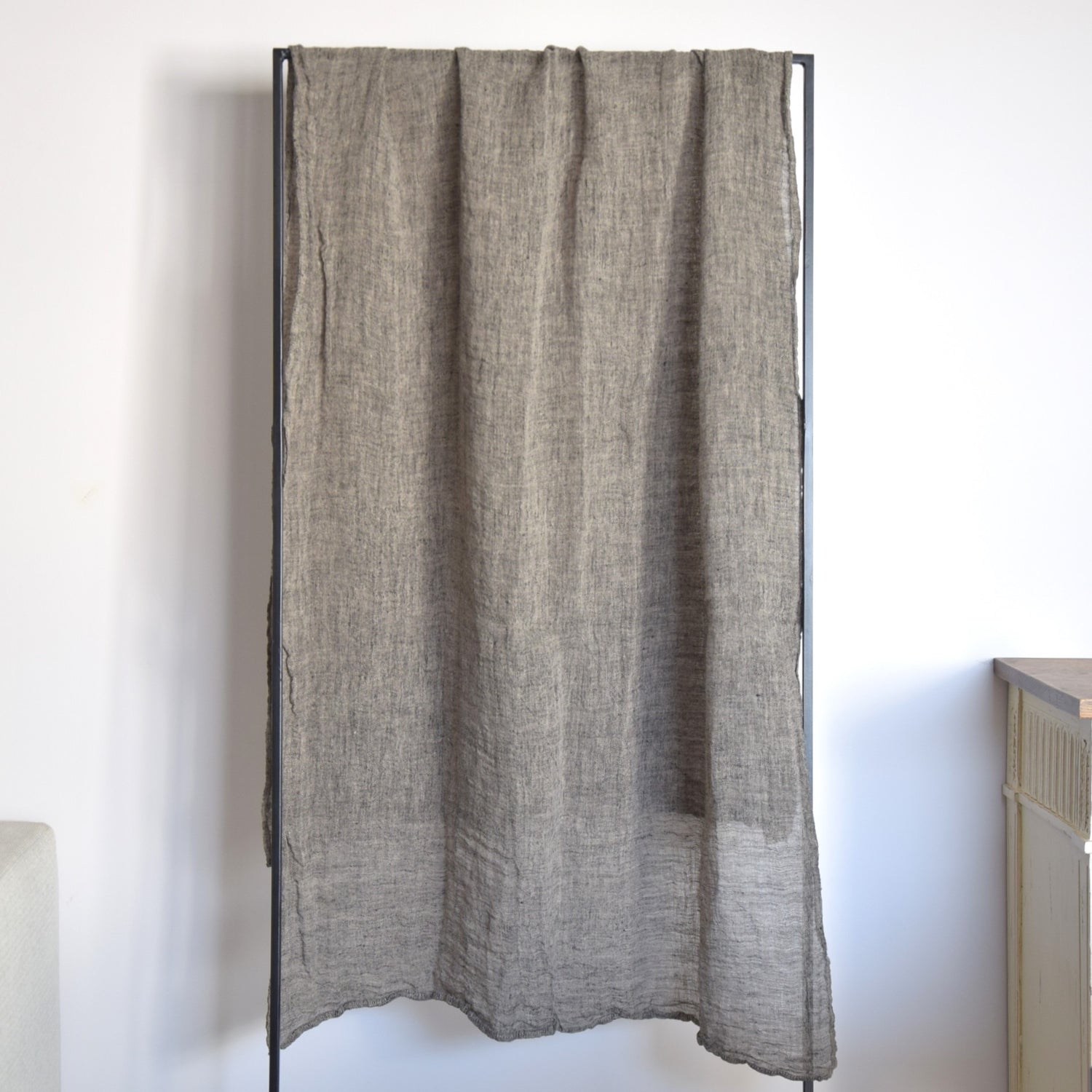 ストール リネンストール リネン ヨーロッパ産 ベージュ ブラック ハーモニーブルー