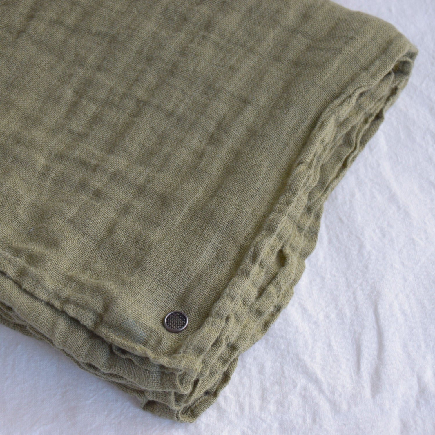 ストール マフラー フレンチリネン ハーモニーブルー リネン グリーン