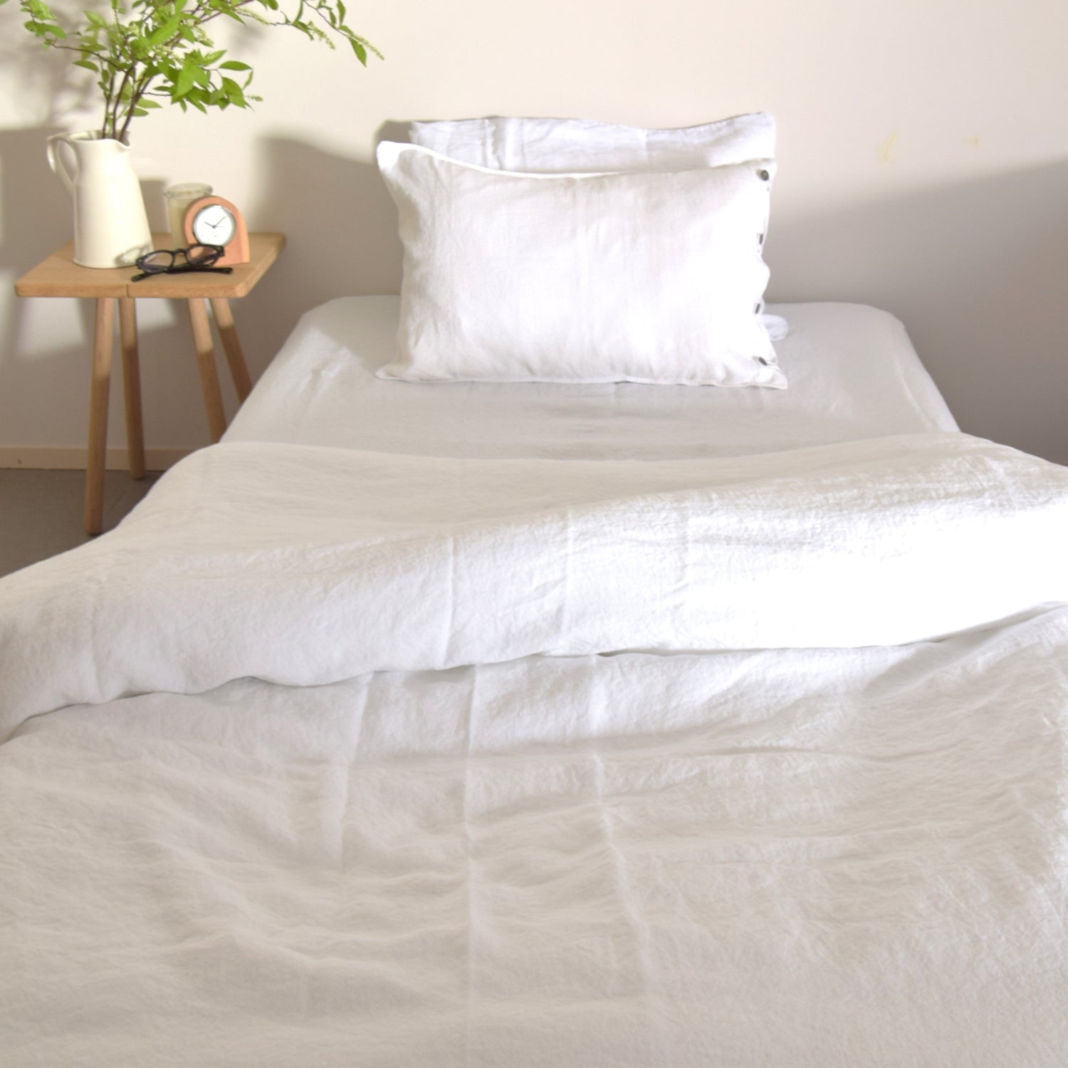 シーツ ベッドシーツ 麻 リネン フレンチリネン フランス製 ベッドリネン 白