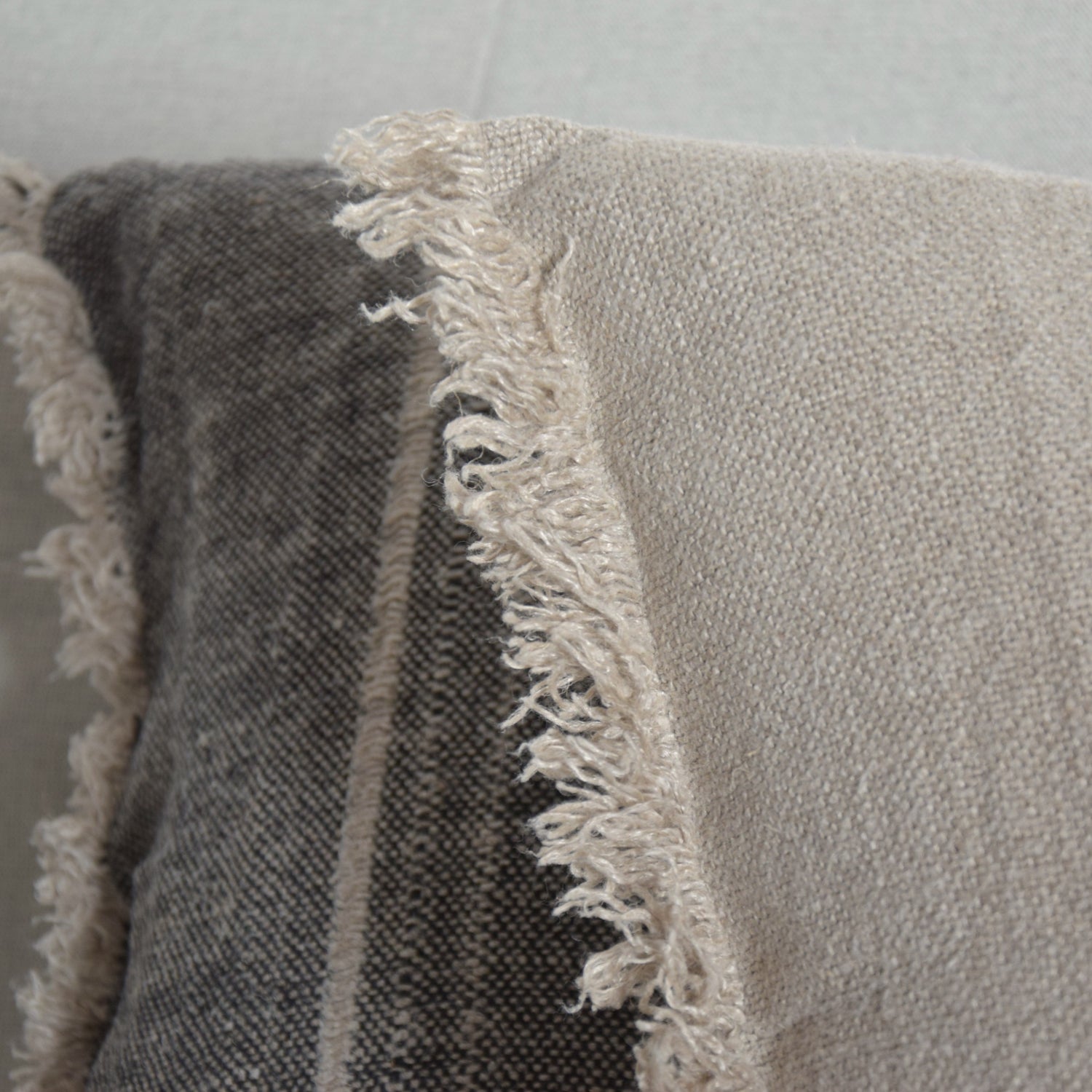 リネン クッションカバー フレンチリネン シャンブレー ナチュラル色 EU製 ヨーロッパ製