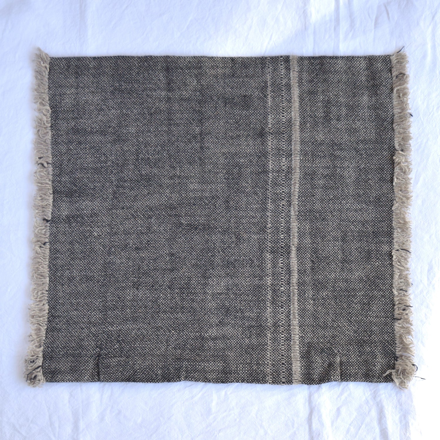 リネン クッションカバー フレンチリネン シャンブレー 黒色 EU製 ヨーロッパ製