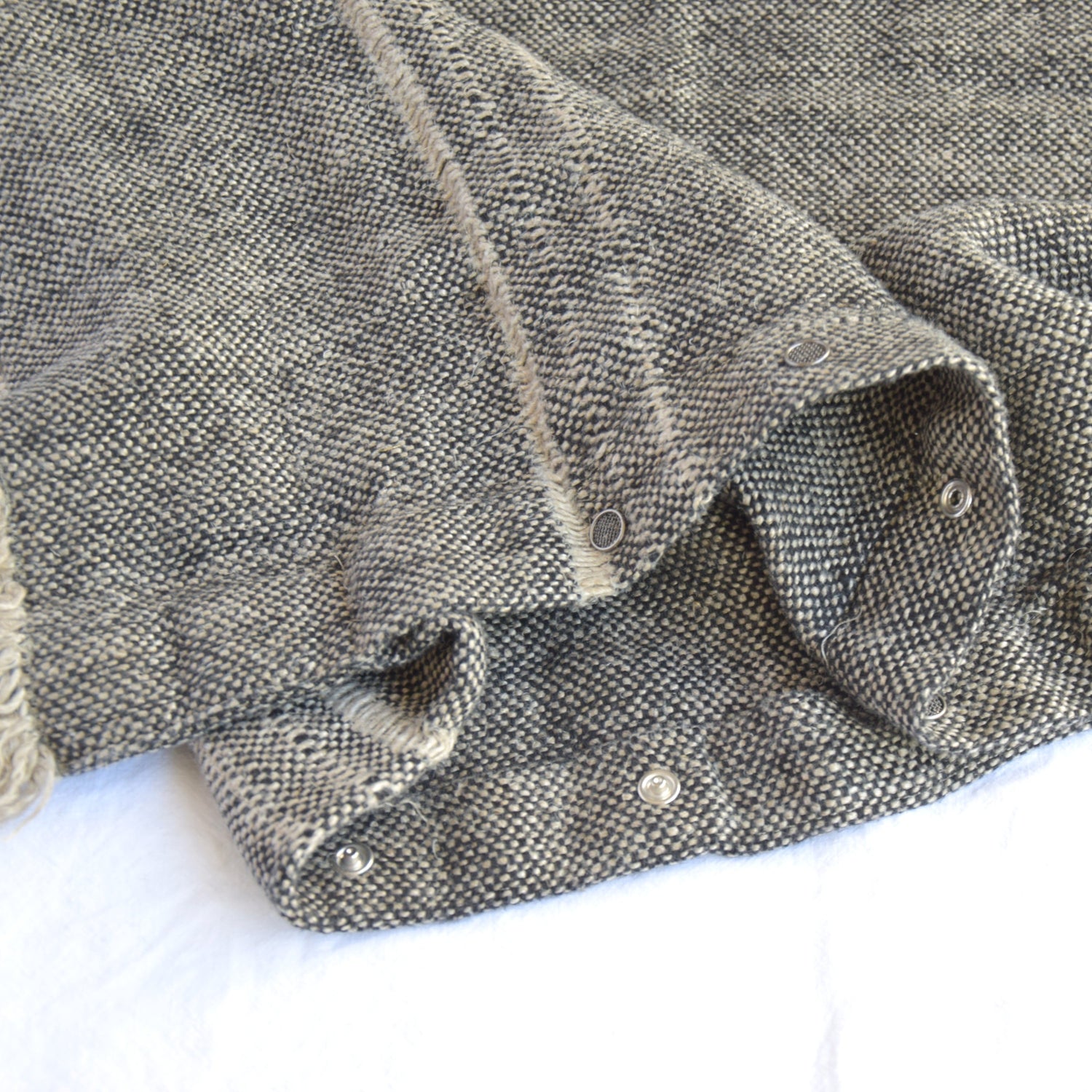 リネン クッションカバー フレンチリネン シャンブレー 黒色 EU製 ヨーロッパ製