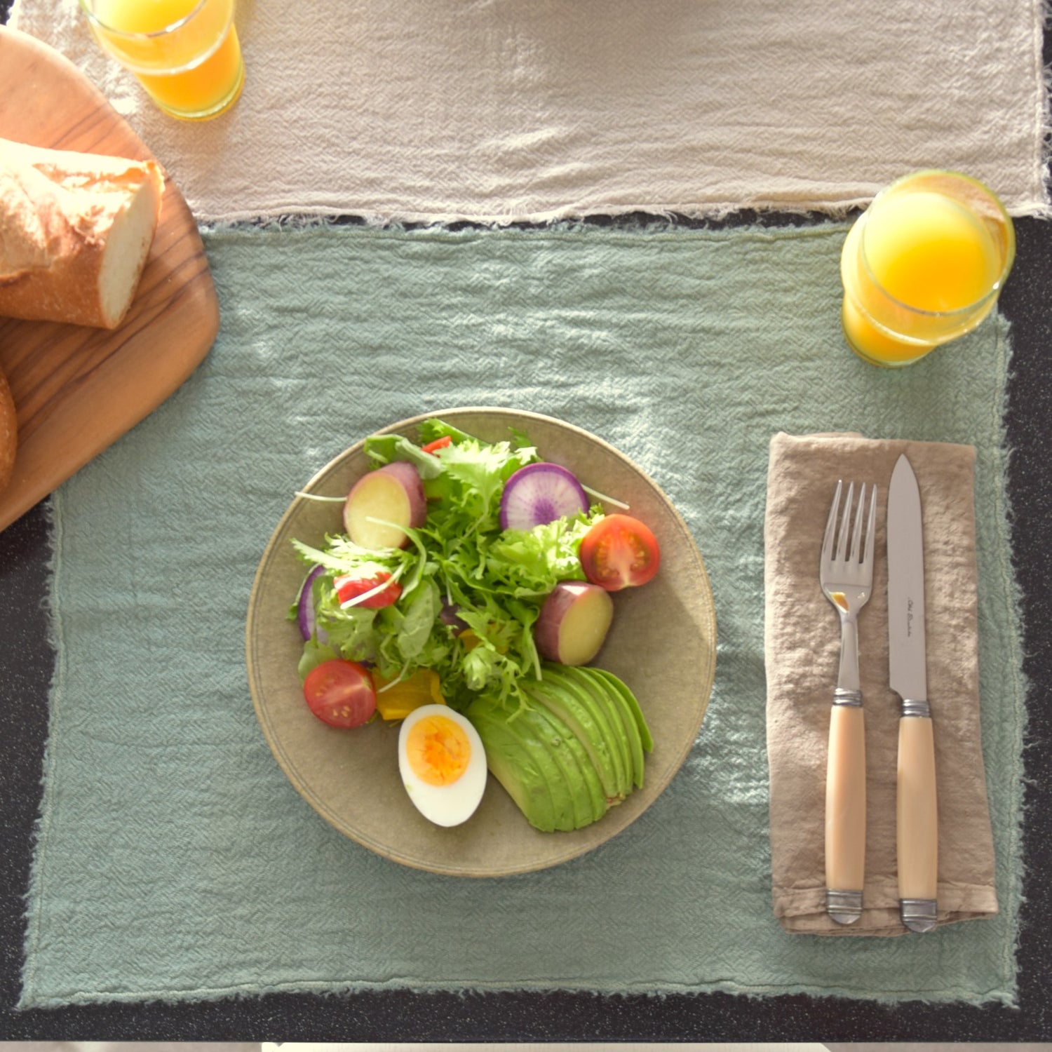 プレイスマット フレンチリネン ランチョンマット フランス製 グリーン