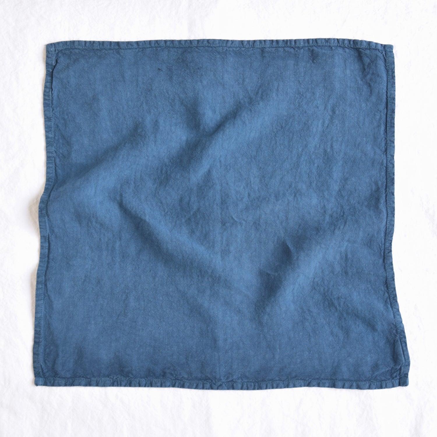 ナプキン ハンカチ ハンドタオル 麻 リネン フレンチリネン フランス製 インディゴ 藍色 ブルー 青