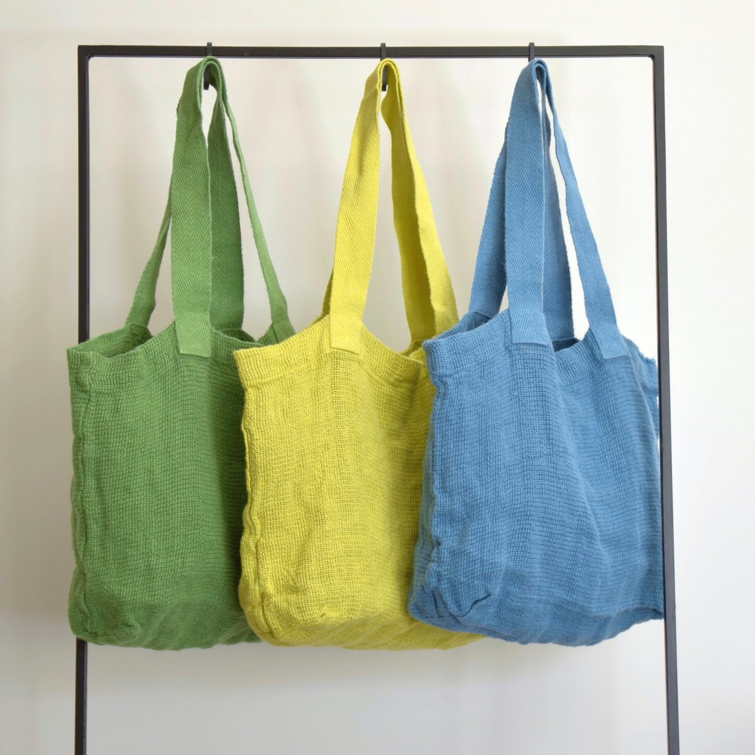 トートバッグ リネンバッグ フランス製 フレンチリネン CHARVET EDITIONS シャルべエディション ブルー メッシュ