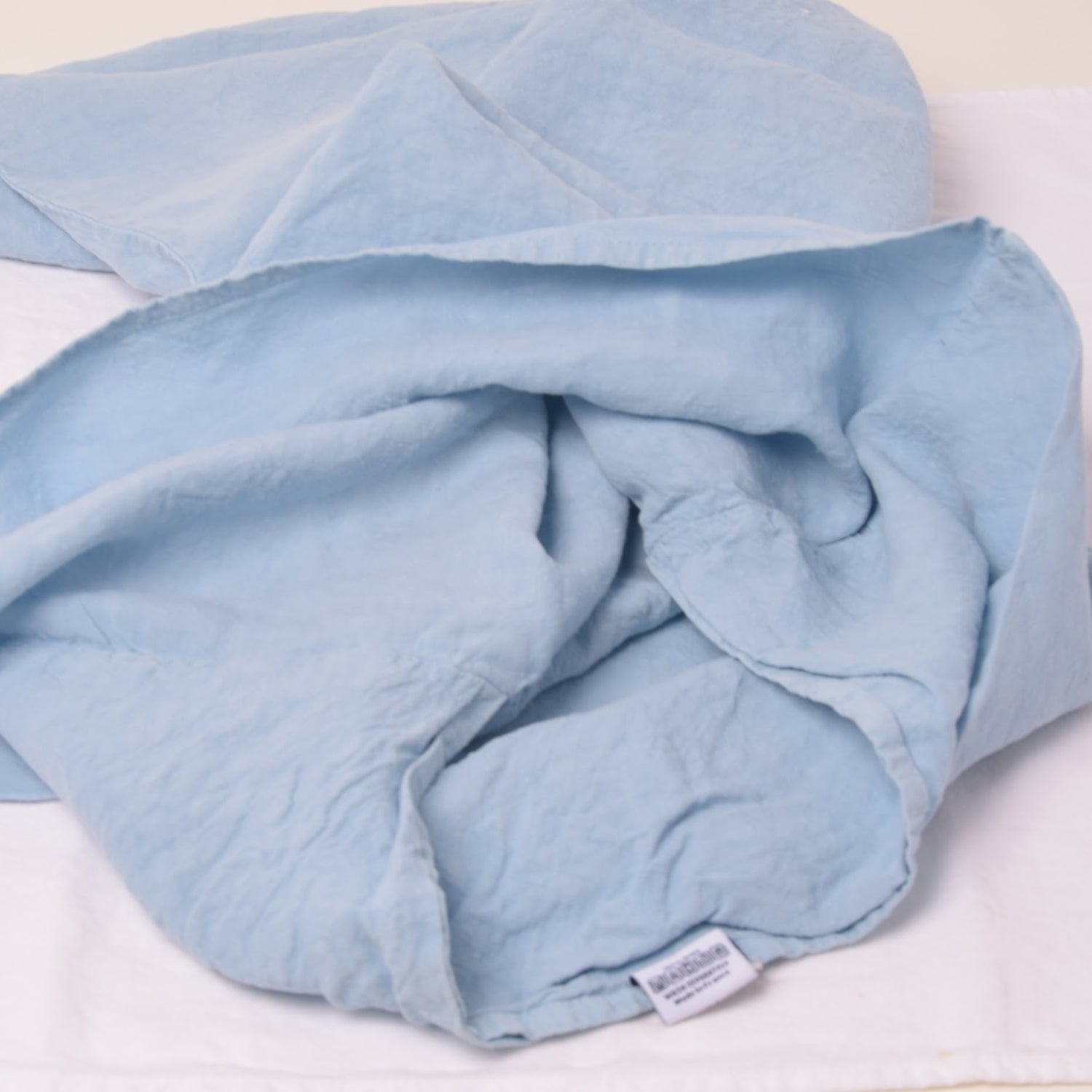 まくらカバー ピロカバー ピロケース 麻 リネン フレンチリネン フランス製 ベッドリネン 水色 空色 青色 ブルー スカイブルー