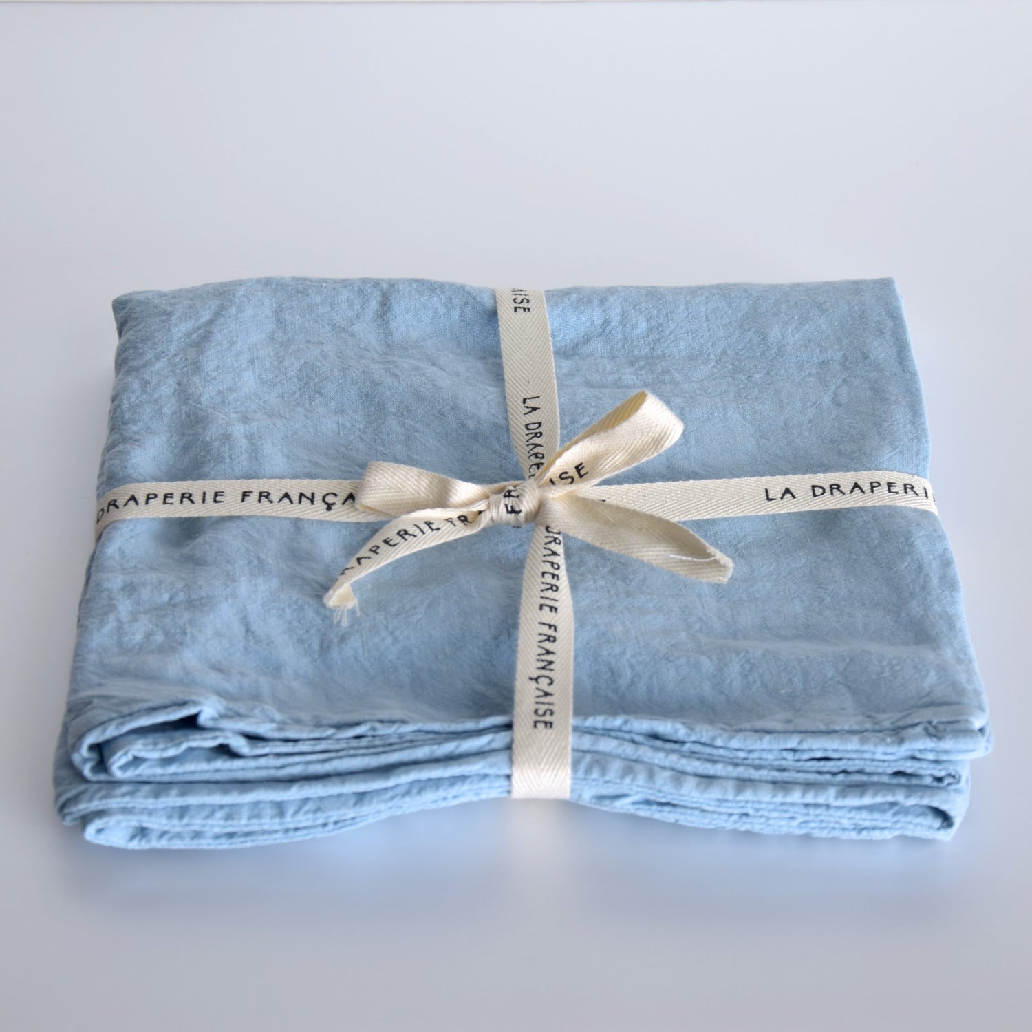 まくらカバー ピロカバー ピロケース 麻 リネン フレンチリネン フランス製 ベッドリネン 水色 空色 青色 ブルー スカイブルー