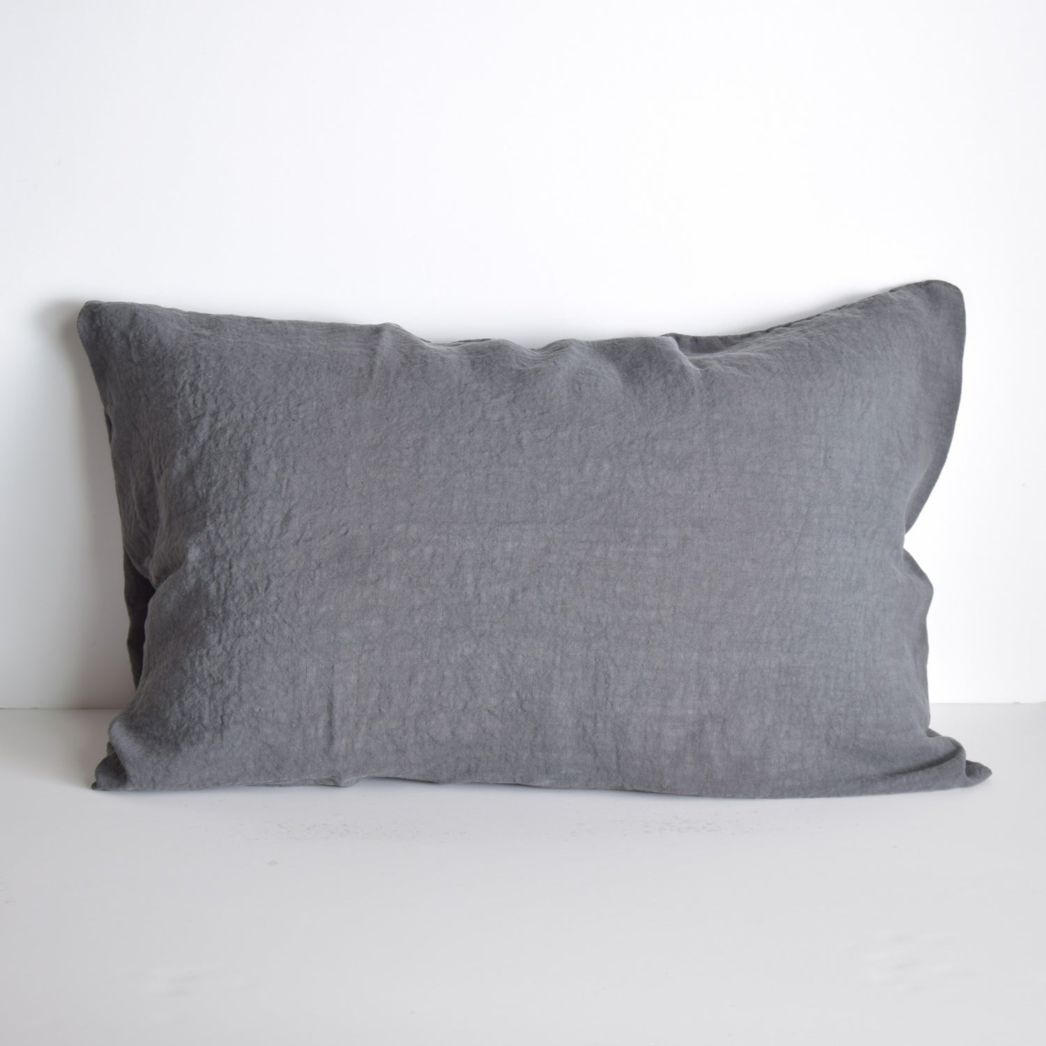 まくらカバー ピロカバー ピロケース 麻 リネン フレンチリネン フランス製 ベッドリネン ブラック 黒 ダークグレー グレー