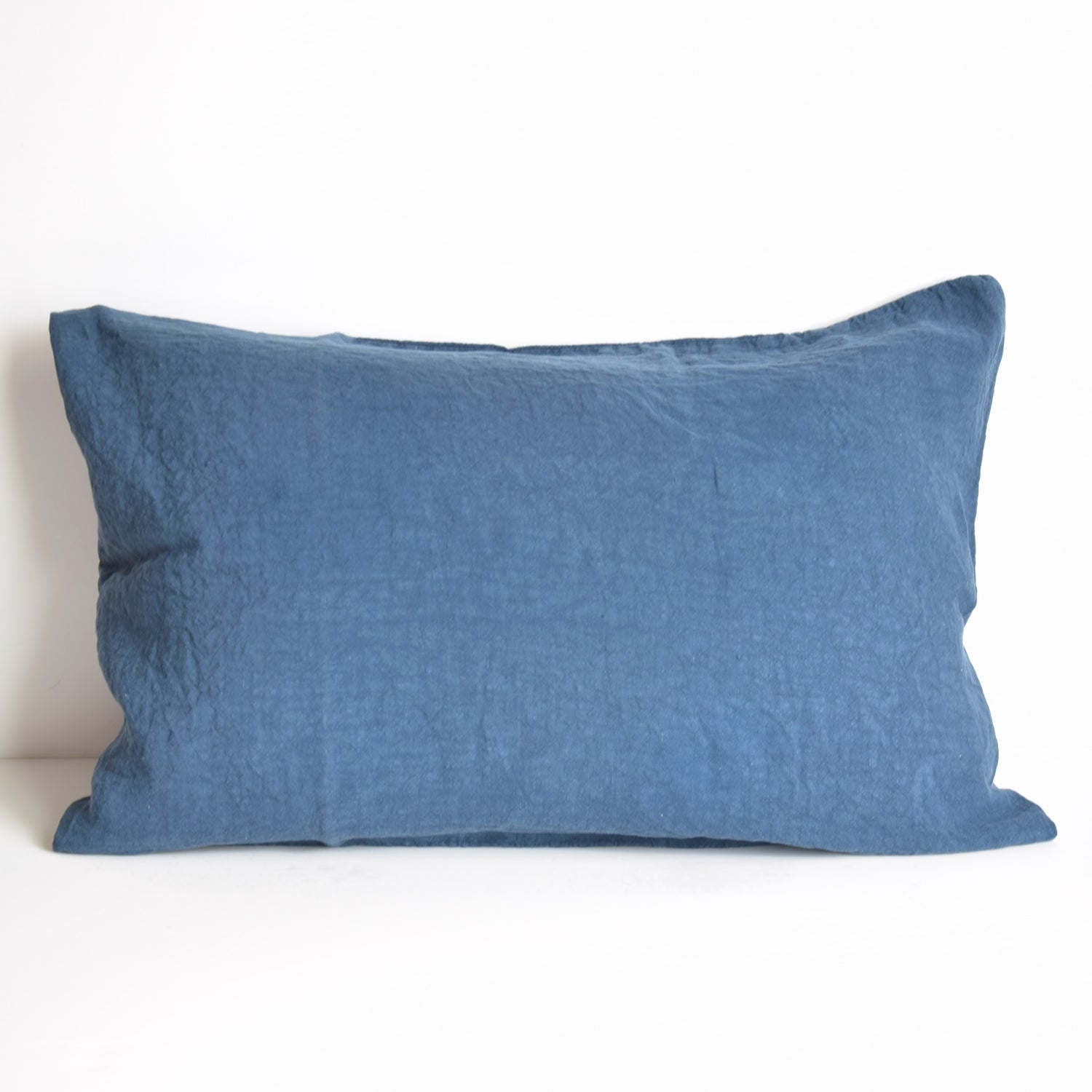 まくらカバー ピロカバー ピロケース 麻 リネン フレンチリネン フランス製 ベッドリネン ブルー 青 インディゴ 藍色