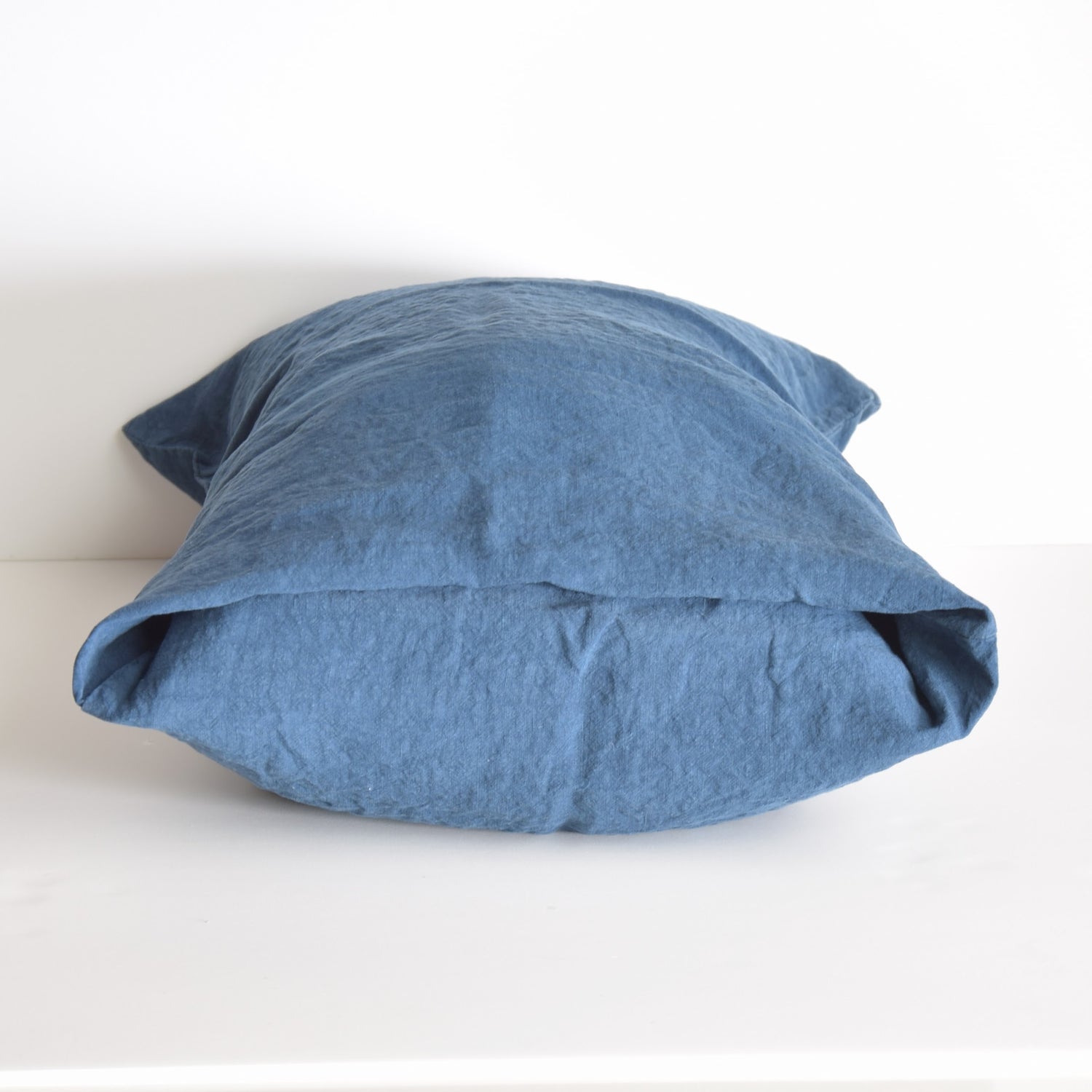 まくらカバー ピロカバー ピロケース 麻 リネン フレンチリネン フランス製 ベッドリネン ブルー 青 インディゴ 藍色