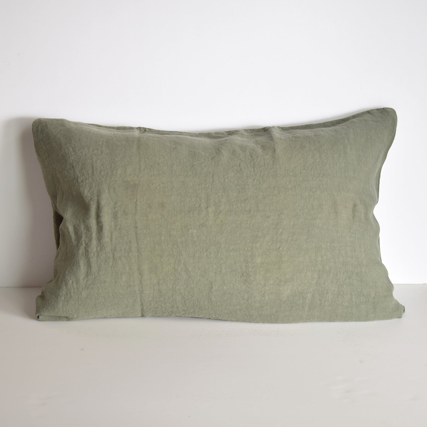 まくらカバー ピロカバー ピロケース 麻 リネン フレンチリネン フランス製 ベッドリネン カーキ 緑色 グリーン