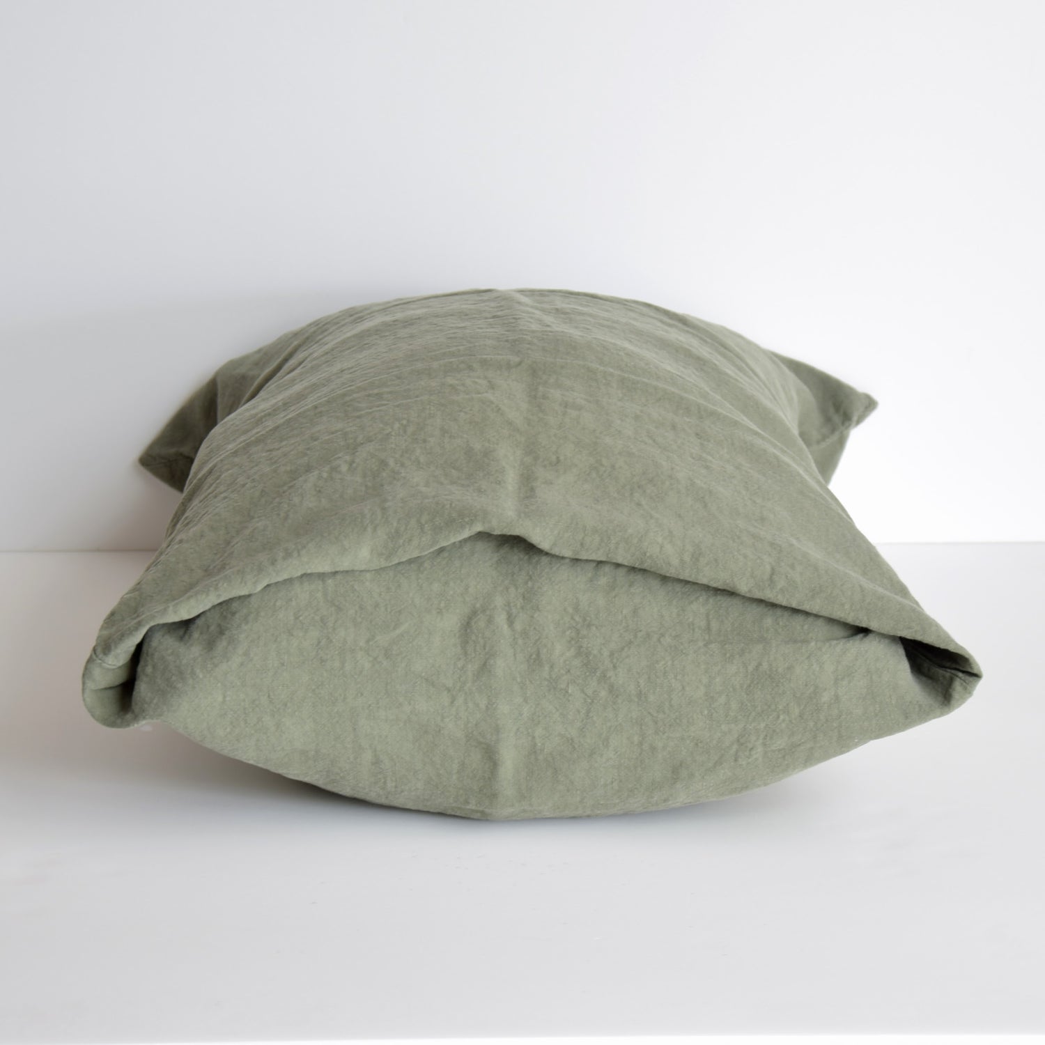 まくらカバー ピロカバー ピロケース 麻 リネン フレンチリネン フランス製 ベッドリネン カーキ 緑色 グリーン