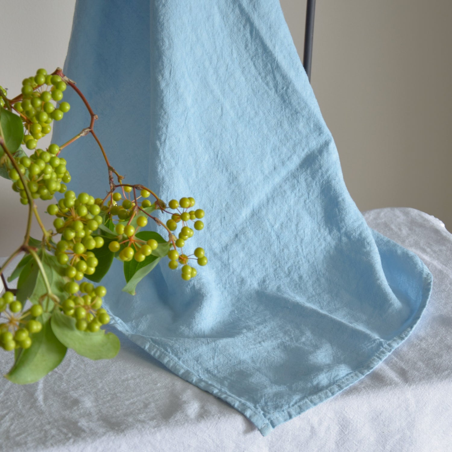 キッチンタオル トション リネンタオル フレンチリネン フランス製 水色