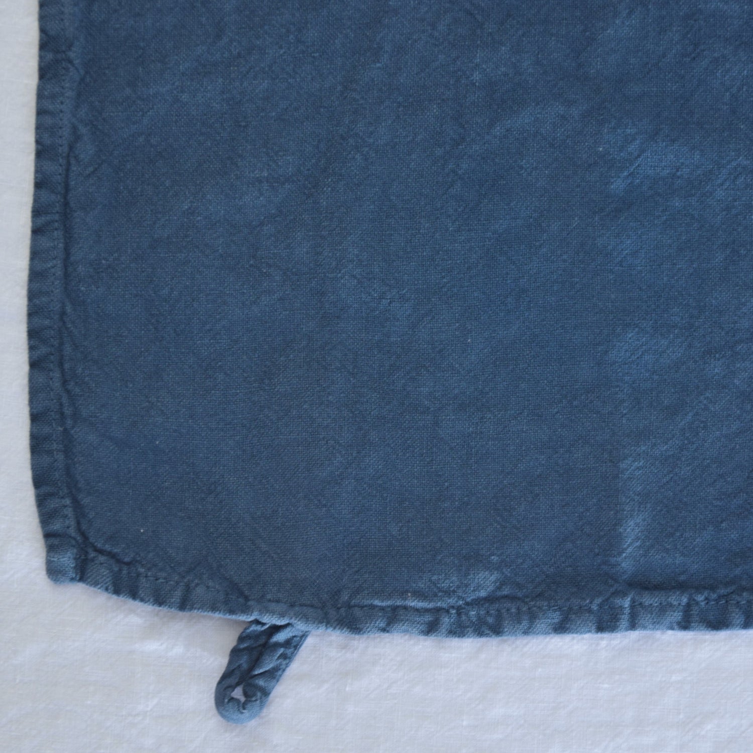 キッチンタオル トション タオル 食器ふき 麻 リネン フレンチリネン フランス製 ブルー インディゴ 藍色