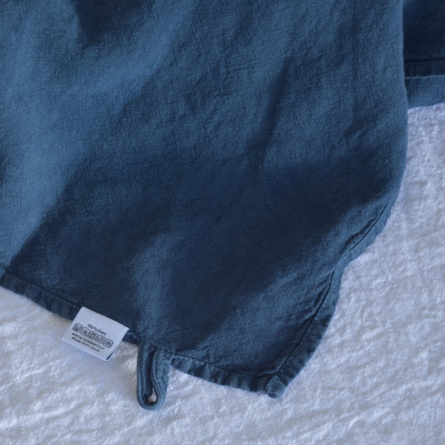 キッチンタオル トション タオル 食器ふき 麻 リネン フレンチリネン フランス製 ブルー インディゴ 藍色