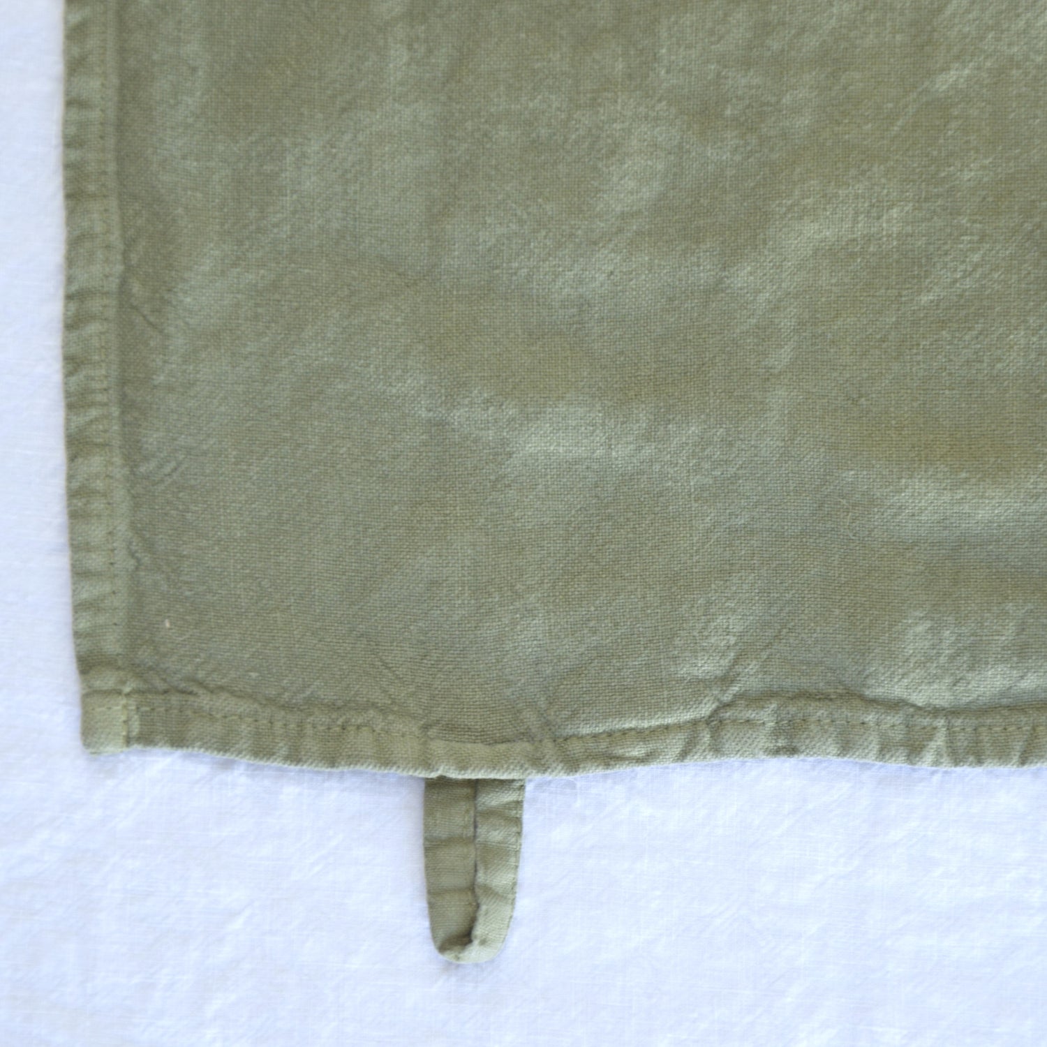キッチンタオル トション タオル 食器ふき 麻 リネン フレンチリネン フランス製 カーキ 緑色 グリーン