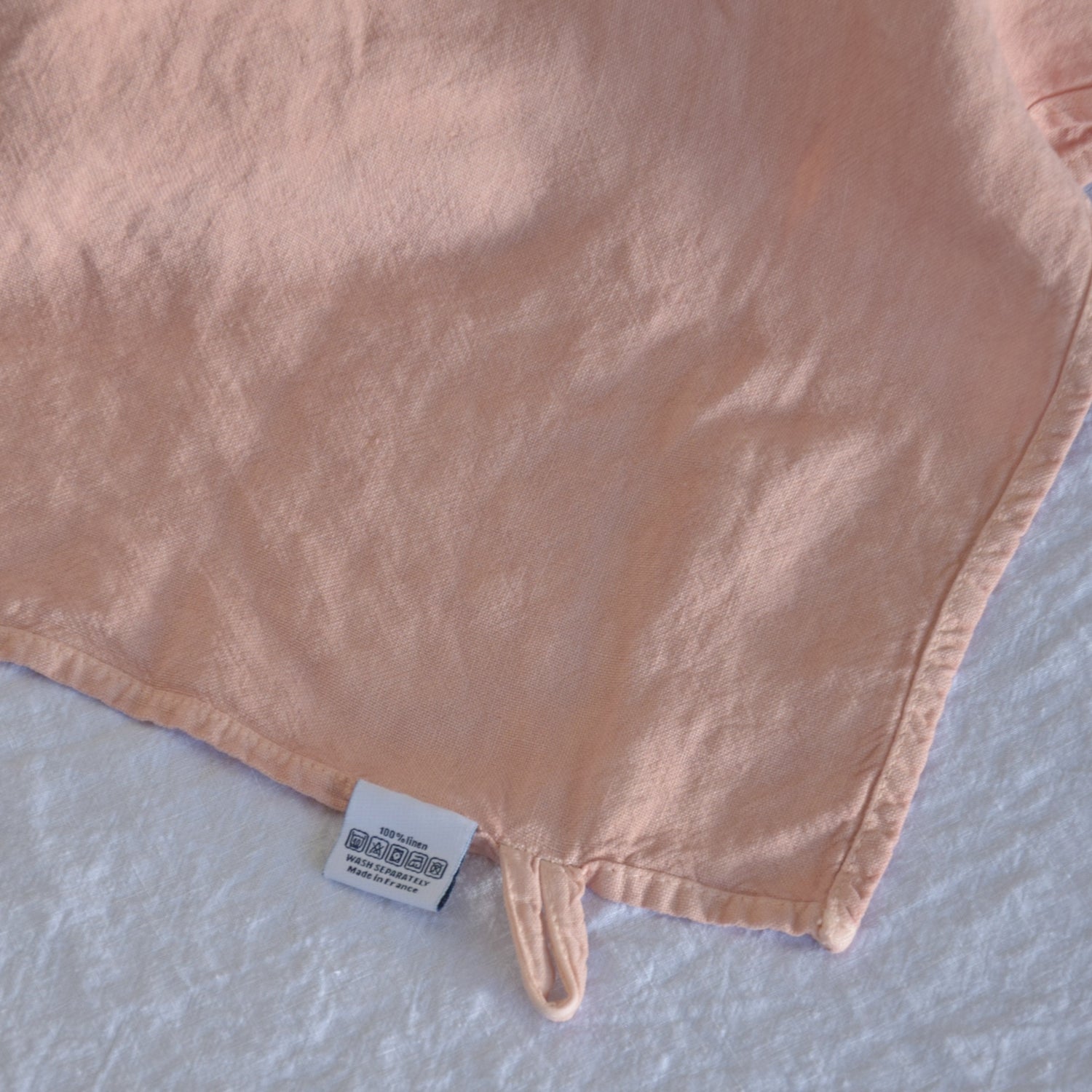 キッチンタオル トション タオル 食器ふき 麻 リネン フレンチリネン フランス製 ピンク ナチュラルピンク