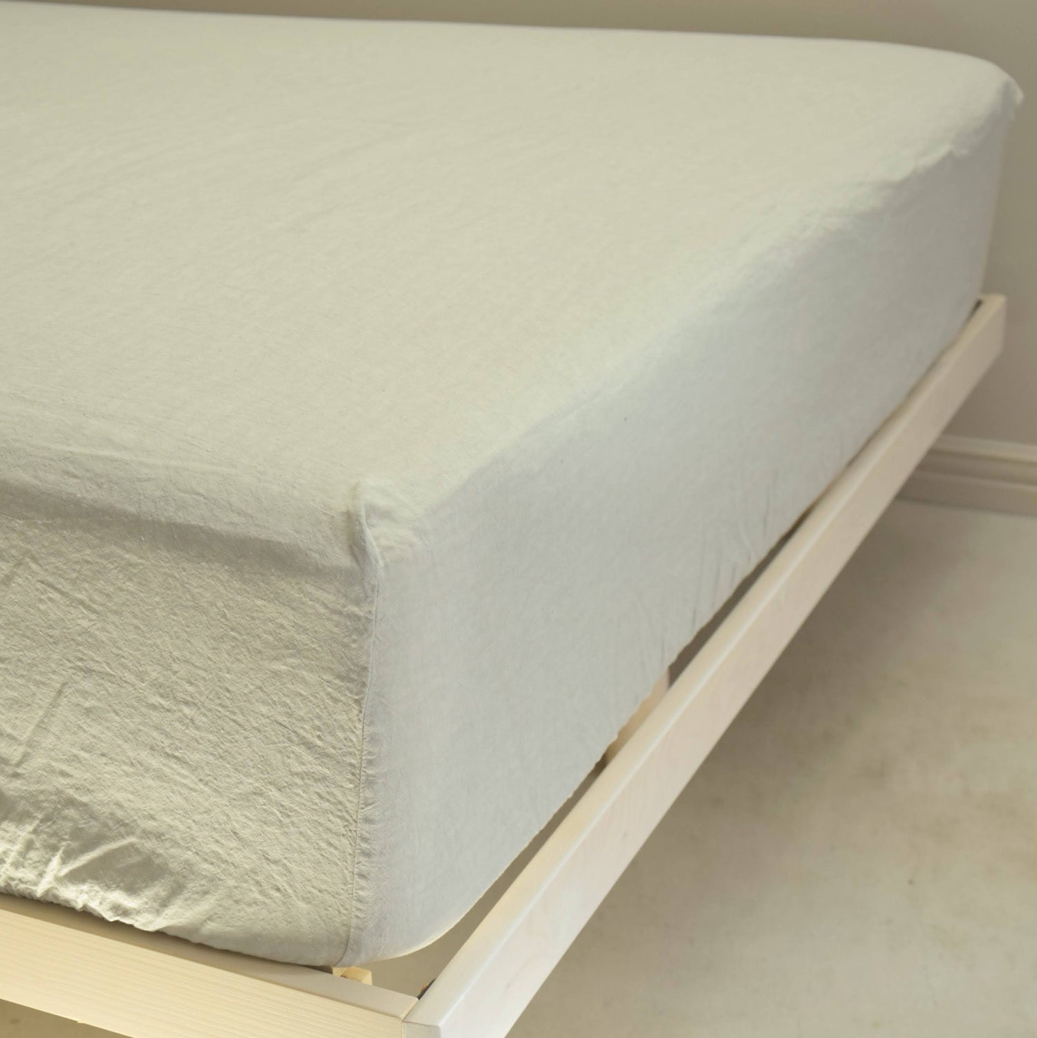 ボックスシーツ リネン フランス製 フレンチリネン ベージュ