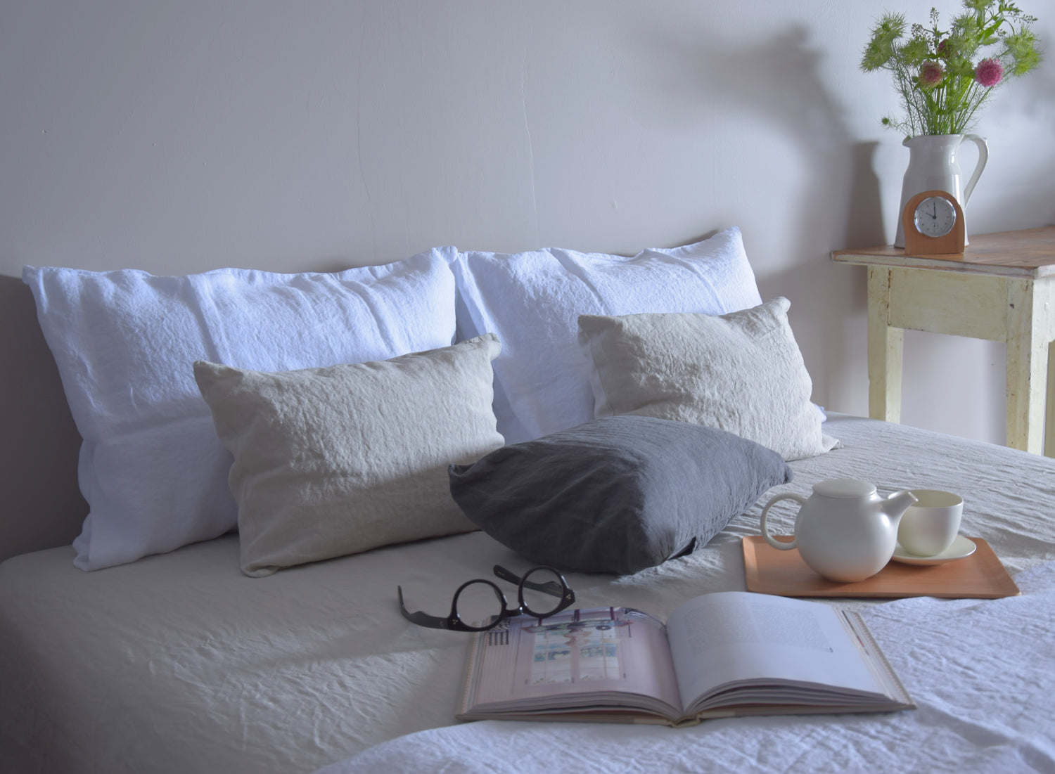 ベッドシーツ シーツ フラットシーツ 麻 リネン フレンチリネン フランス製 ベッドリネン 白 ホワイト