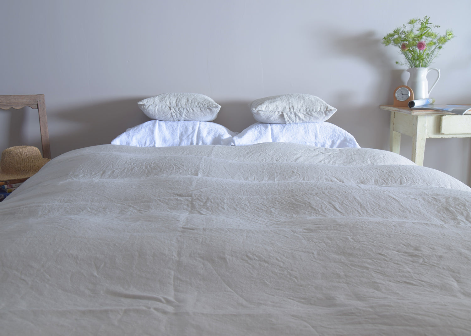 布団カバー デュベカバー 麻 リネン フレンチリネン フランス製 ベッドリネン ベージュ オフホワイト