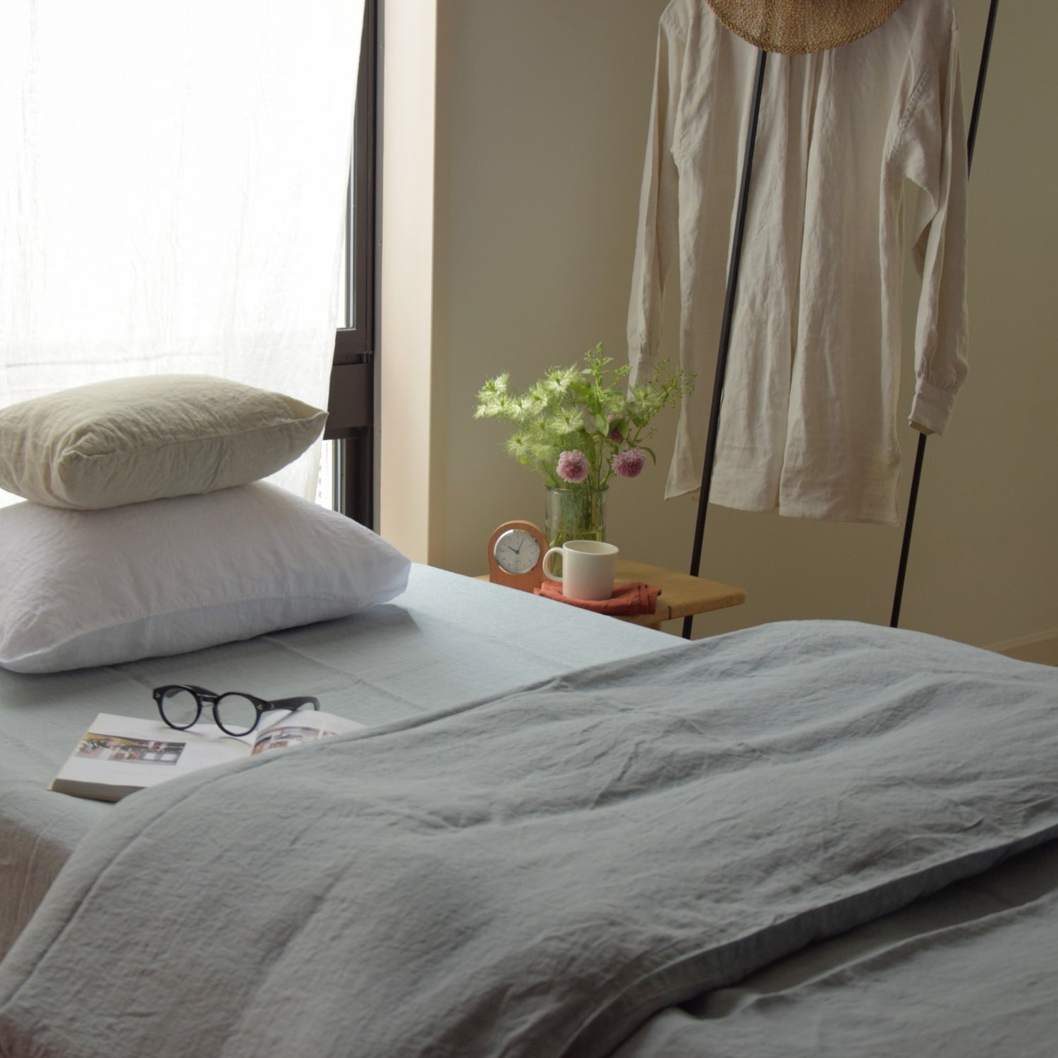 Duvet cover(デュベカバー)- CELADON - La Draperie Francaise