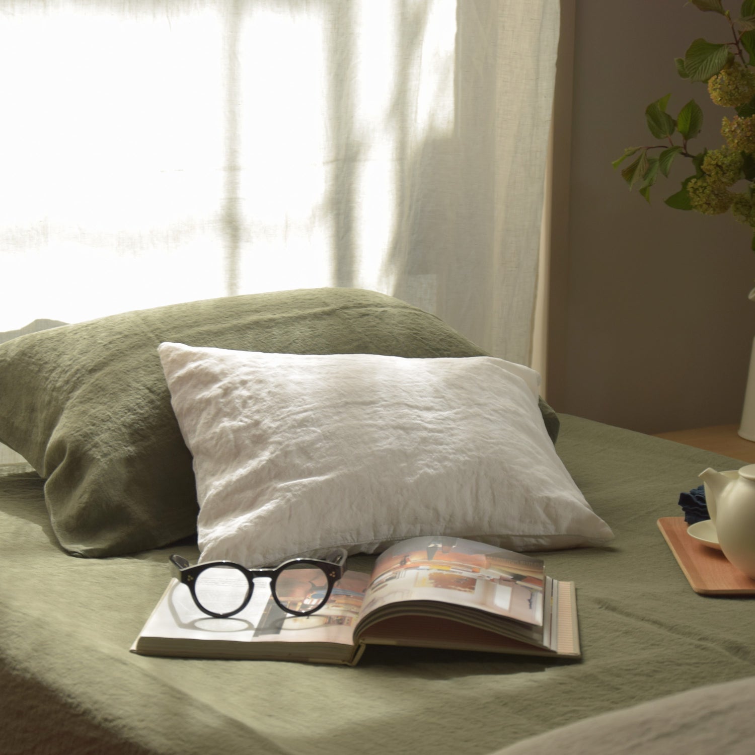 Cushion cover(クッションカバー)- BLANC - La Draperie Francaise