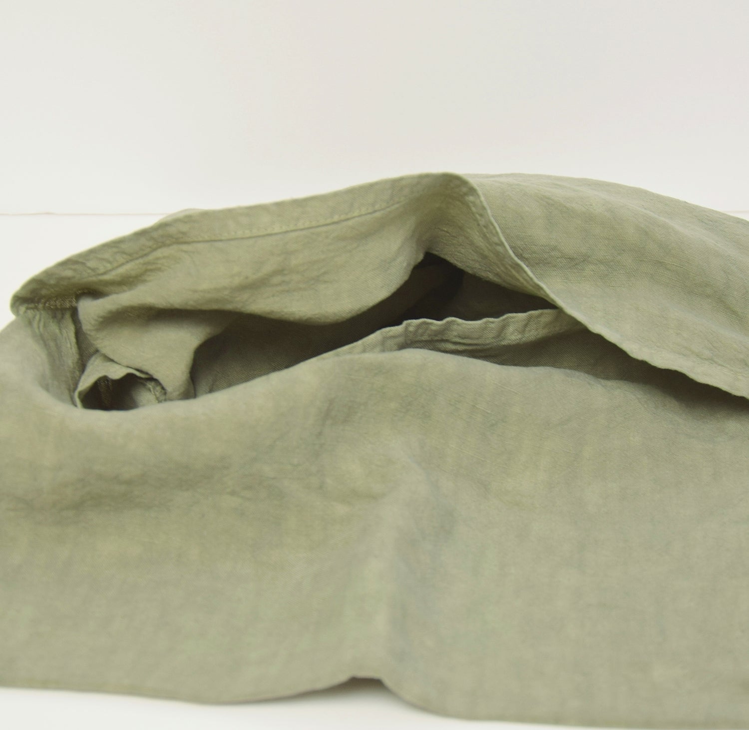 クッションカバー 麻100% フランス製 フレンチリネン ミニクッション ユーカリ色 ライトグリーン 緑色