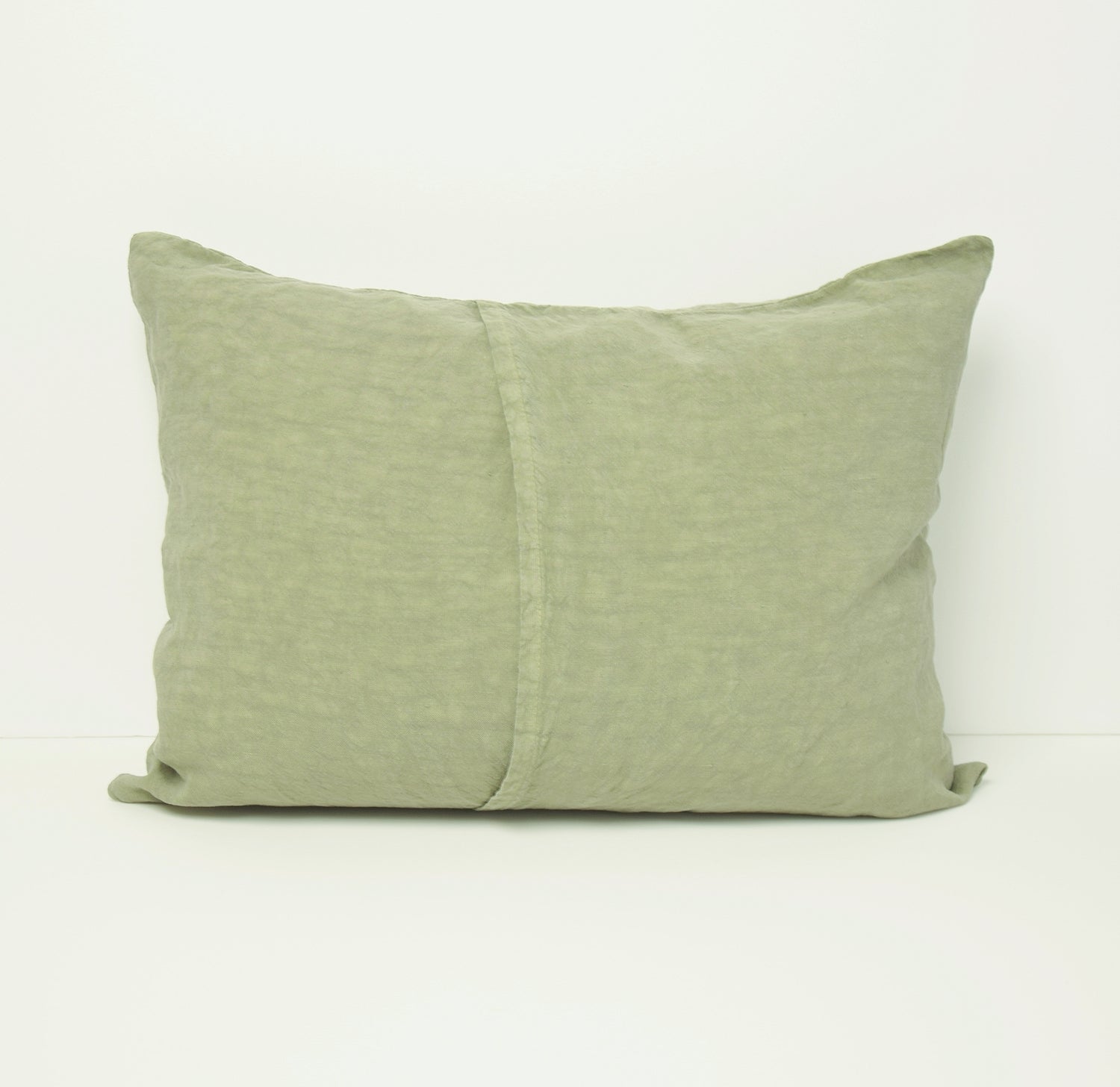 クッションカバー 麻100% フランス製 フレンチリネン ミニクッション ユーカリ色 ライトグリーン 緑色