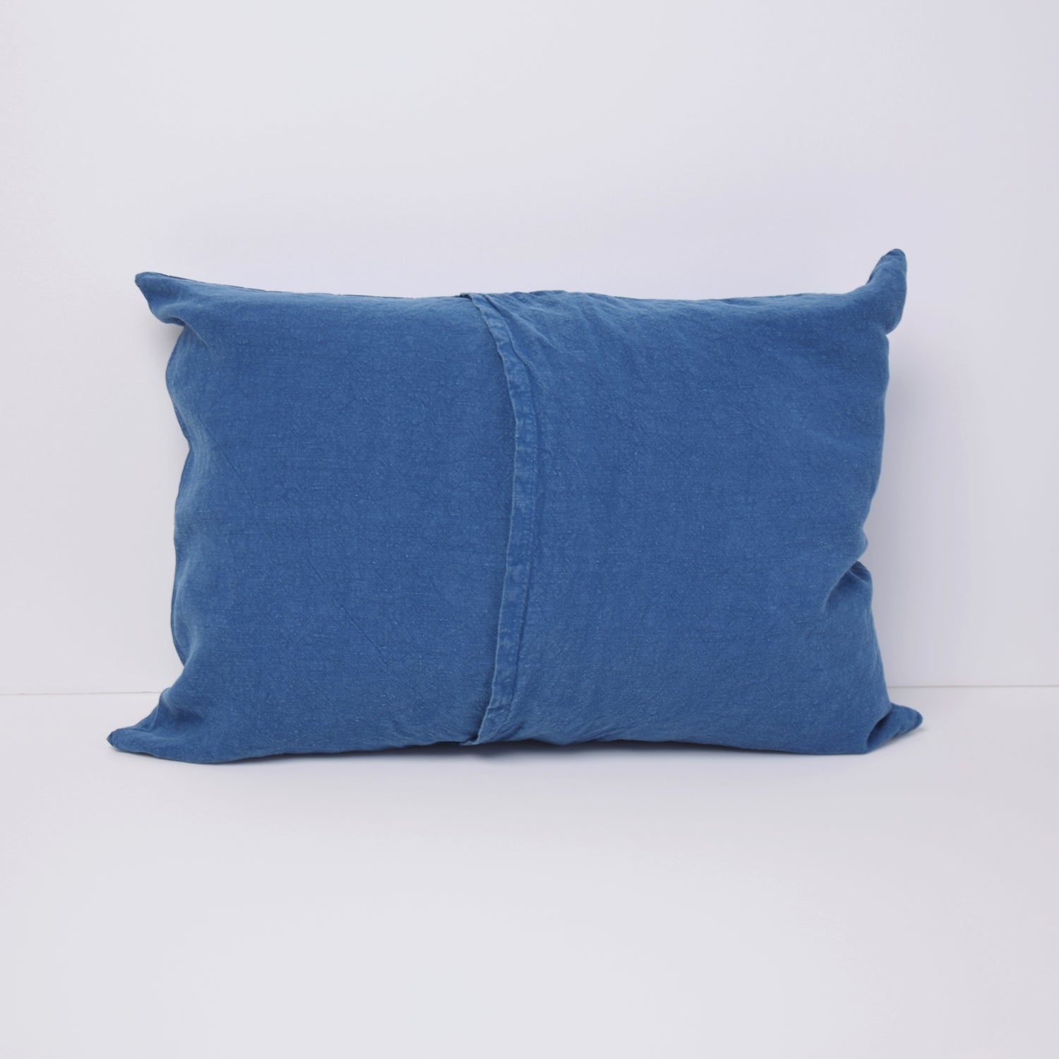 クッションカバー 麻100% フランス製 フレンチリネン ミニクッション 青 ブルー