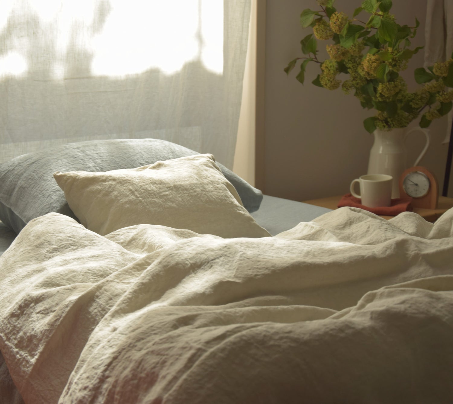 布団カバー デュベカバー 麻 リネン フレンチリネン フランス製 ベッドリネン ベージュ オフホワイト