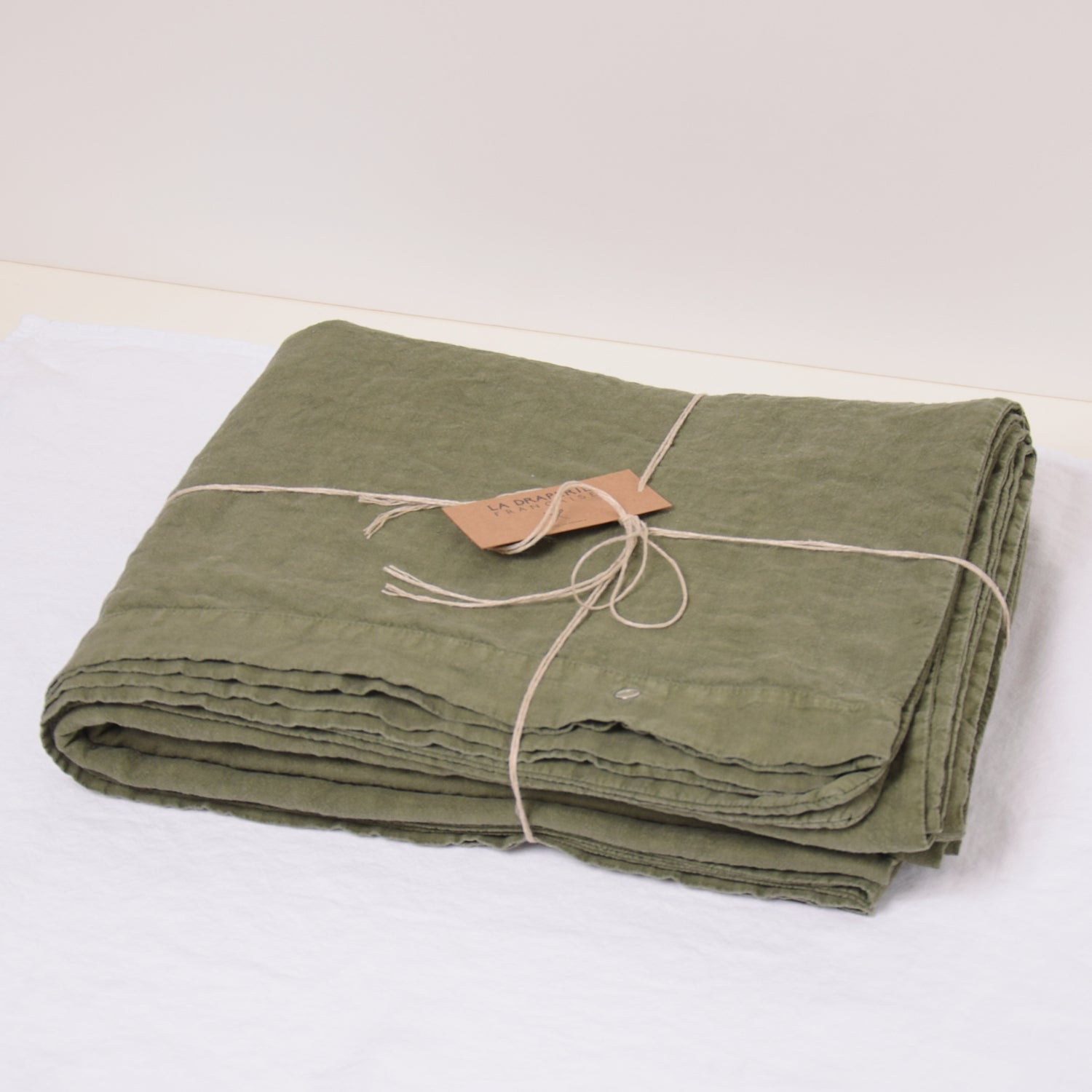 布団カバー デュベカバー 麻 リネン フレンチリネン フランス製 ベッドリネン カーキ グリーン 緑色