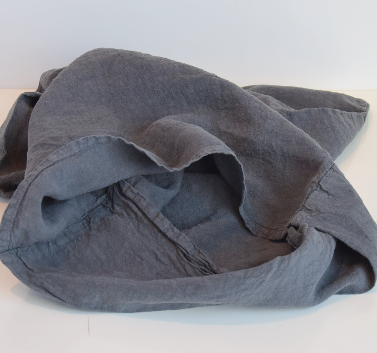 まくらカバー ピロカバー ピロケース 麻 リネン フレンチリネン フランス製 ベッドリネン ブラック 黒 ダークグレー グレー