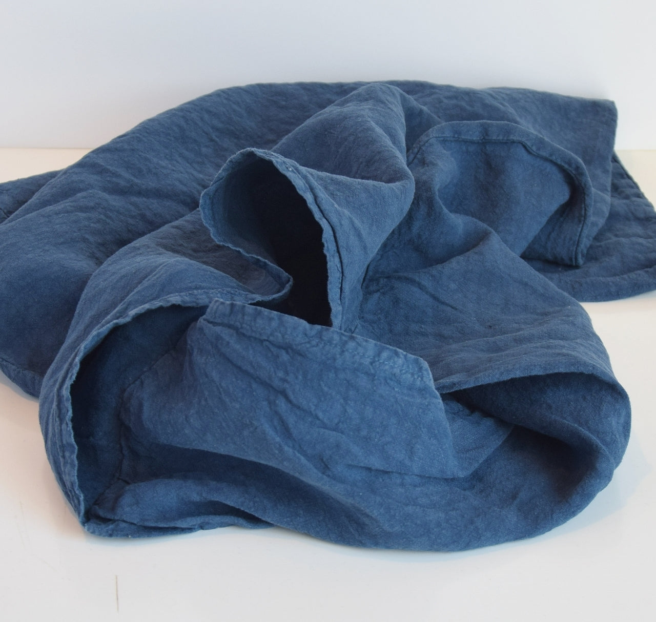 まくらカバー ピロカバー ピロケース 麻 リネン フレンチリネン フランス製 ベッドリネン ブルー 青 インディゴ 藍色