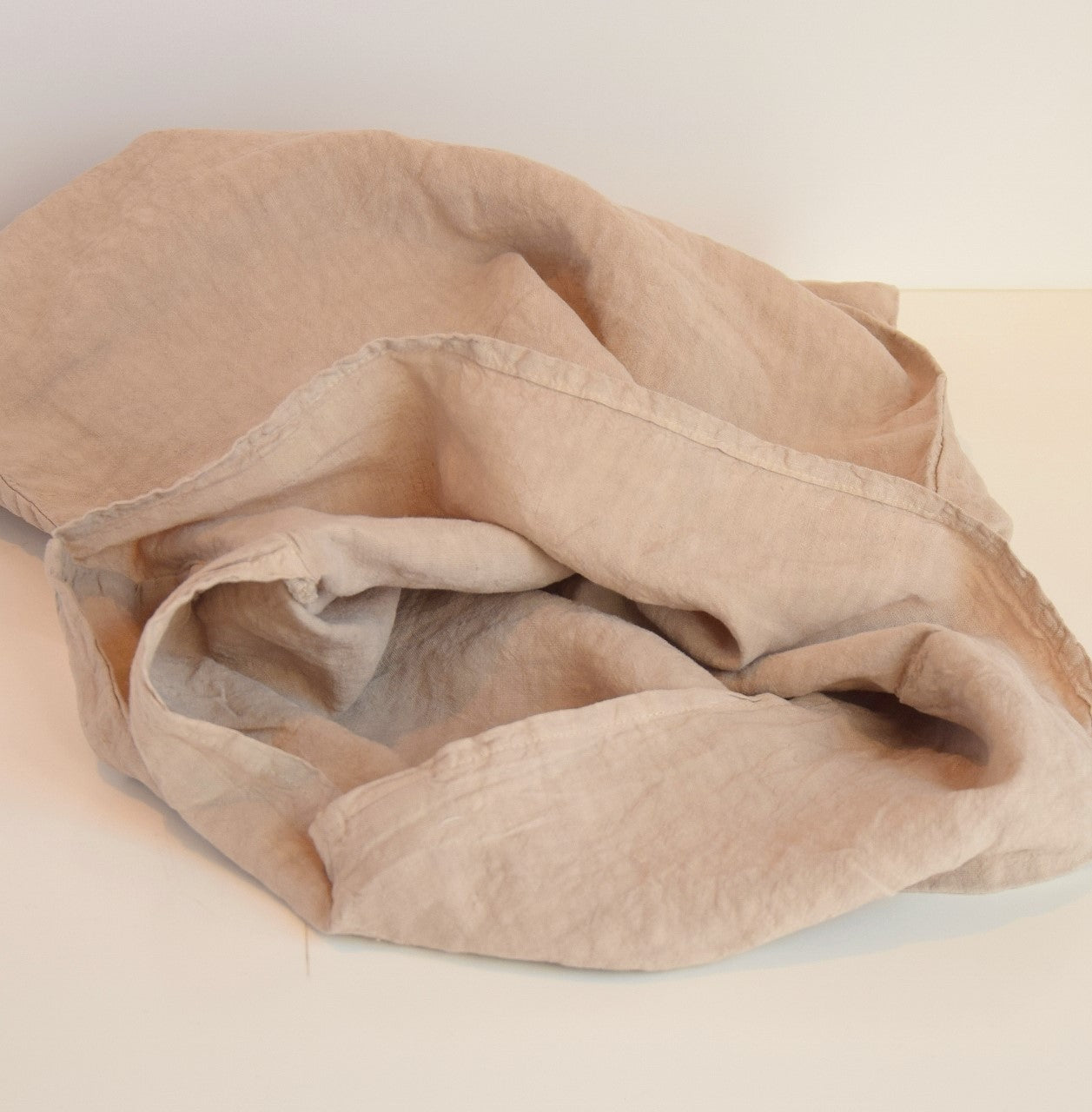 まくらカバー ピロカバー ピロケース 麻 リネン フレンチリネン フランス製 ベッドリネン ベージュ 薄茶色 ナチュラル色