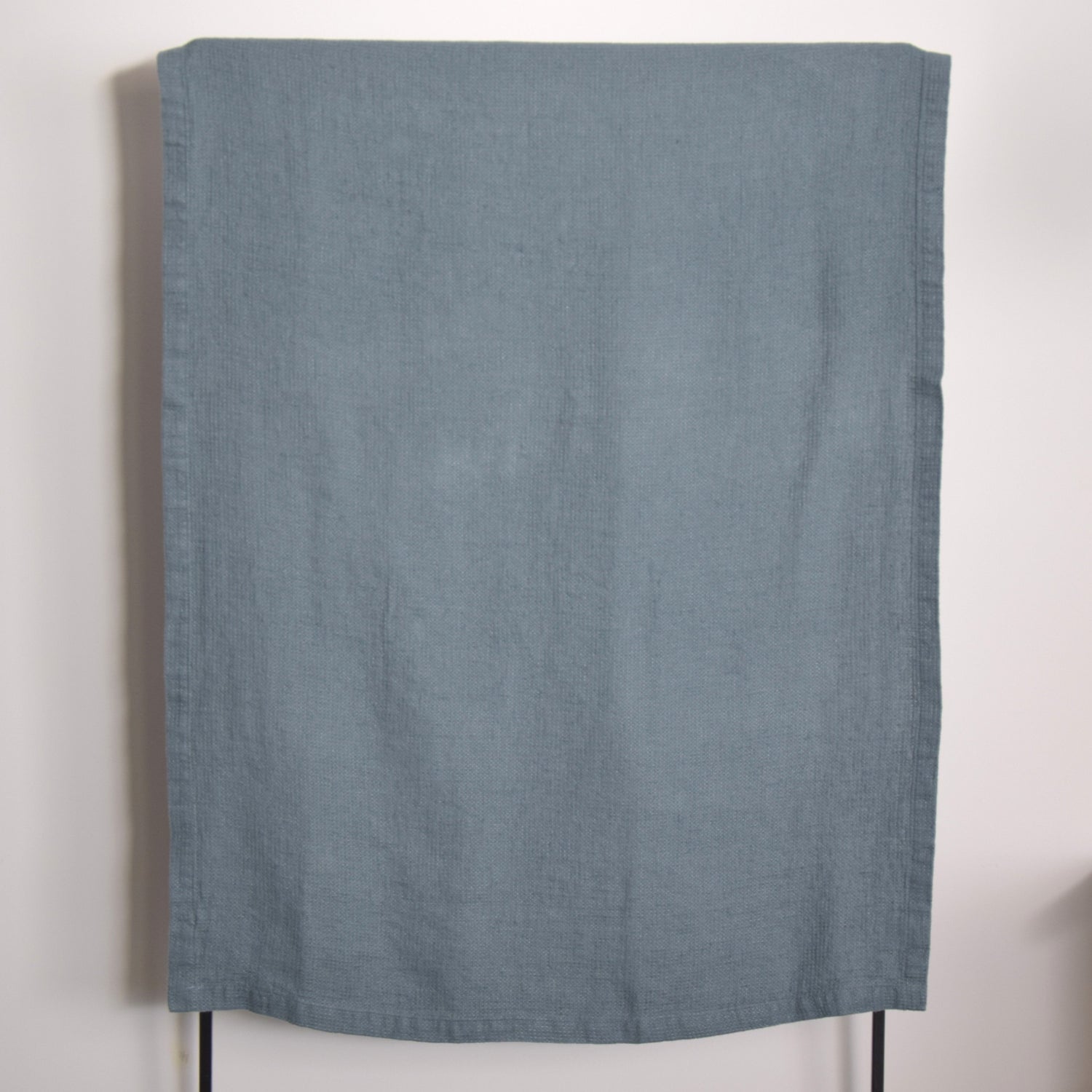 バスタオル　フレンチリネン　ワッフル生地　フランス製　ブルー