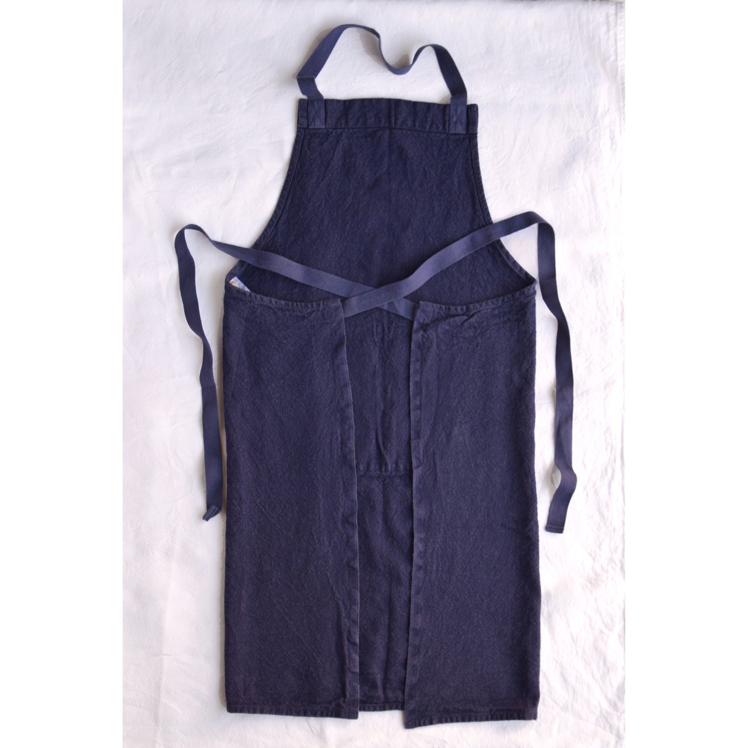 エプロン　リネンエプロン　フランス製　パープル　ブルー