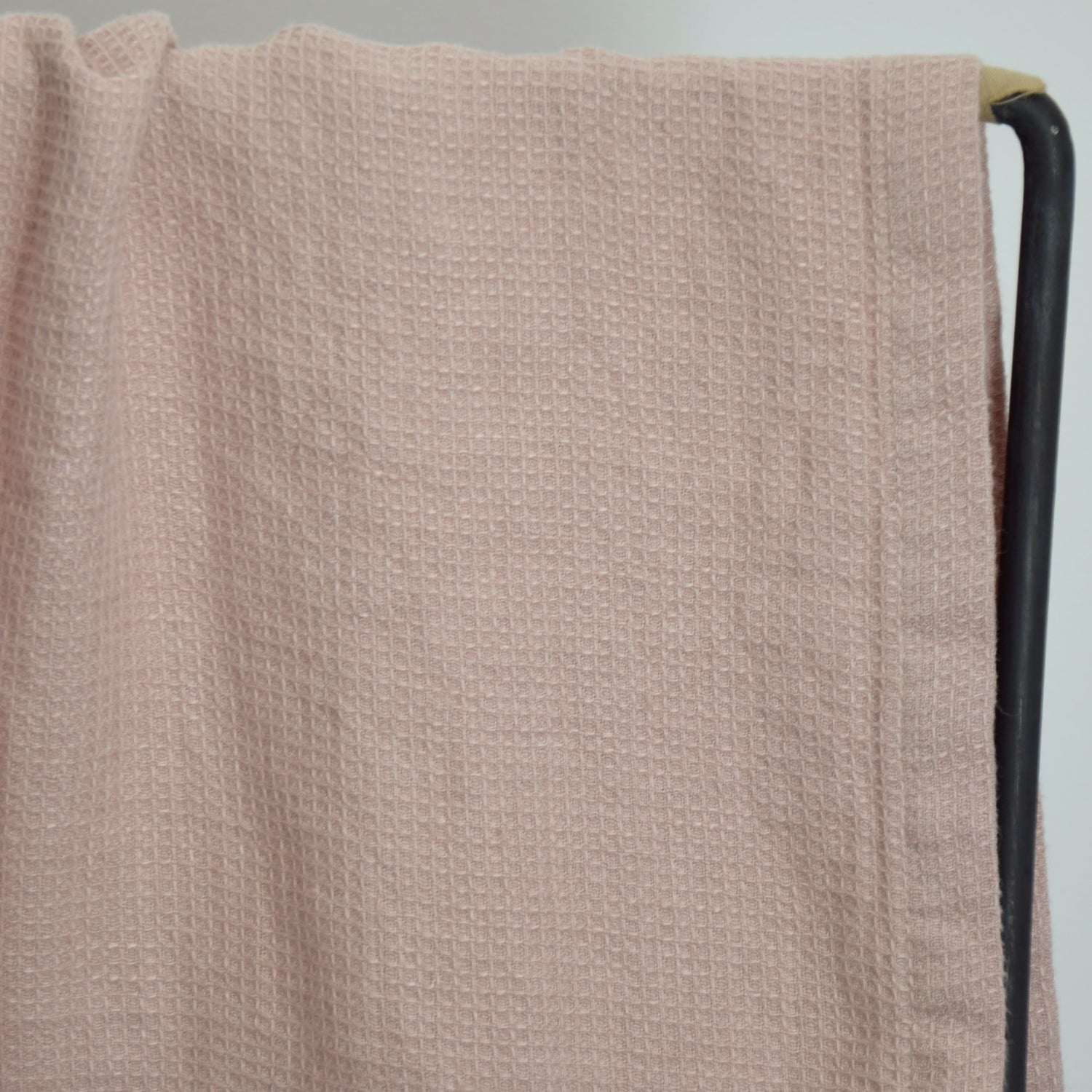 バスタオル　タオル　麻　リネン　フレンチリネン　フランス製　ワッフル生地　ハニコム織　ピンク　鴇色