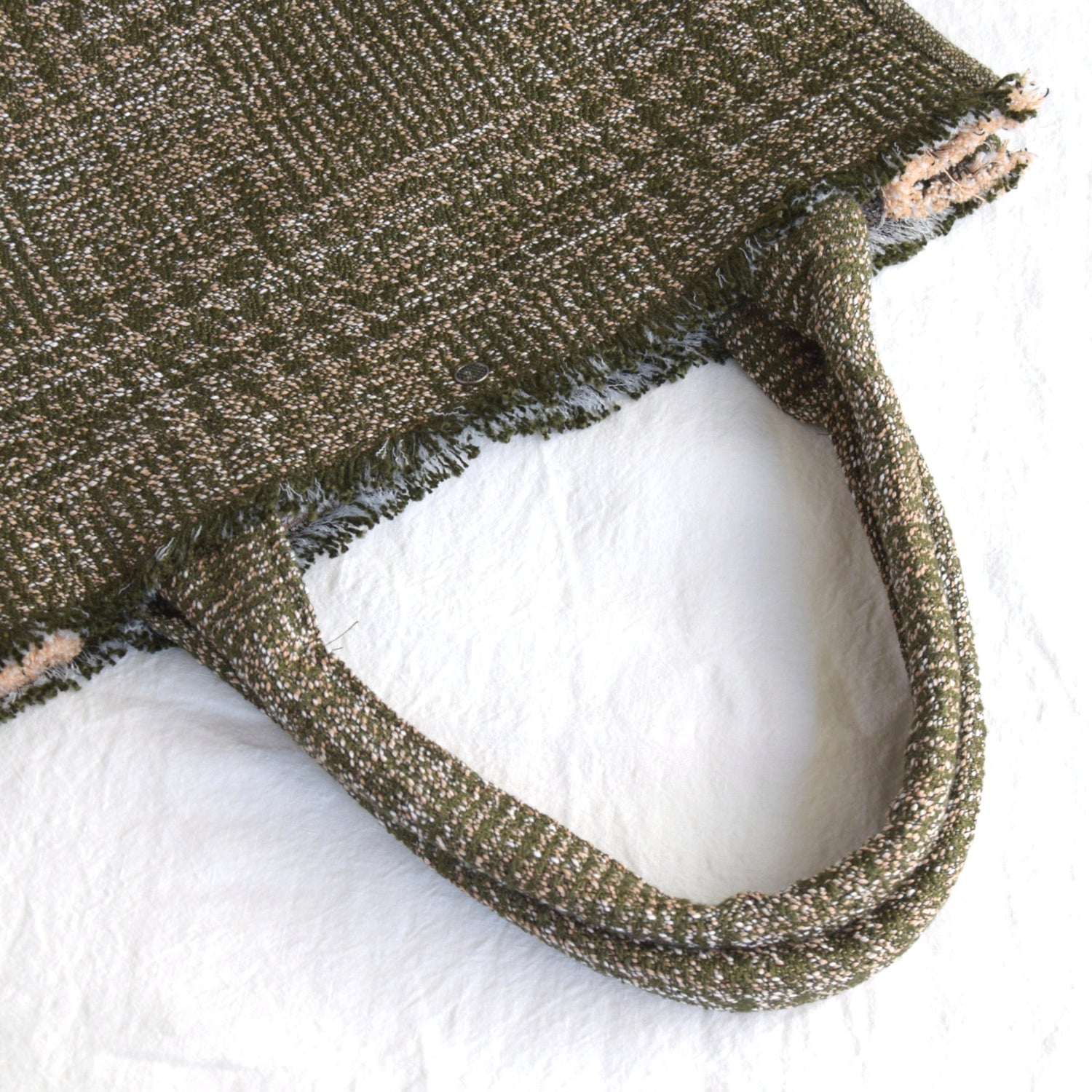 バッグ　布バッグ　ジャカード　フランス製　グリーン