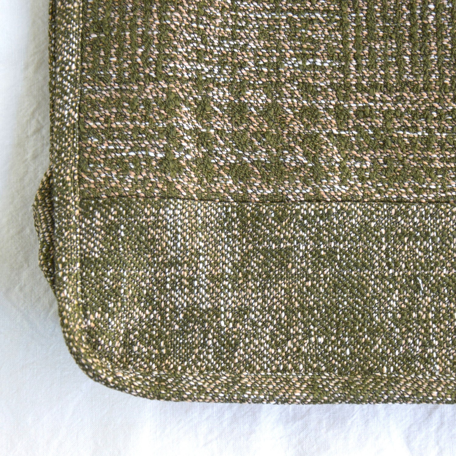 バッグ　布バッグ　ジャカード　フランス製　グリーン