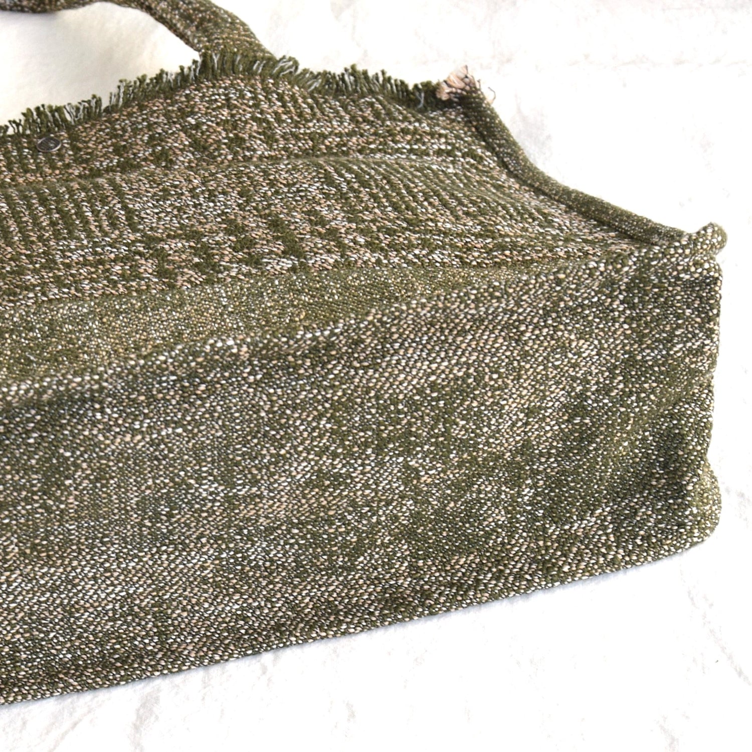 バッグ　布バッグ　ジャカード　フランス製　グリーン