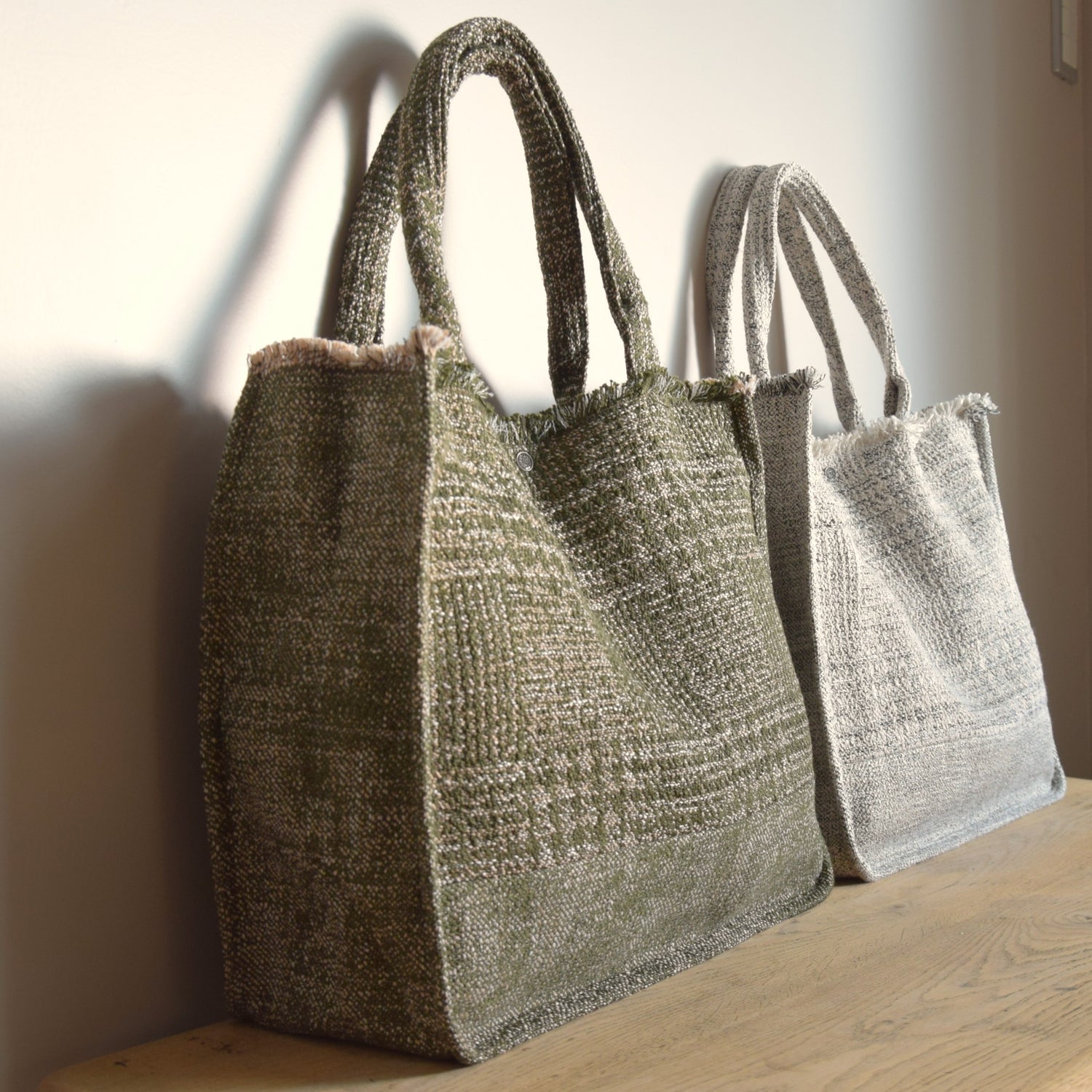 バッグ　布バッグ　ジャカード　フランス製　グリーン